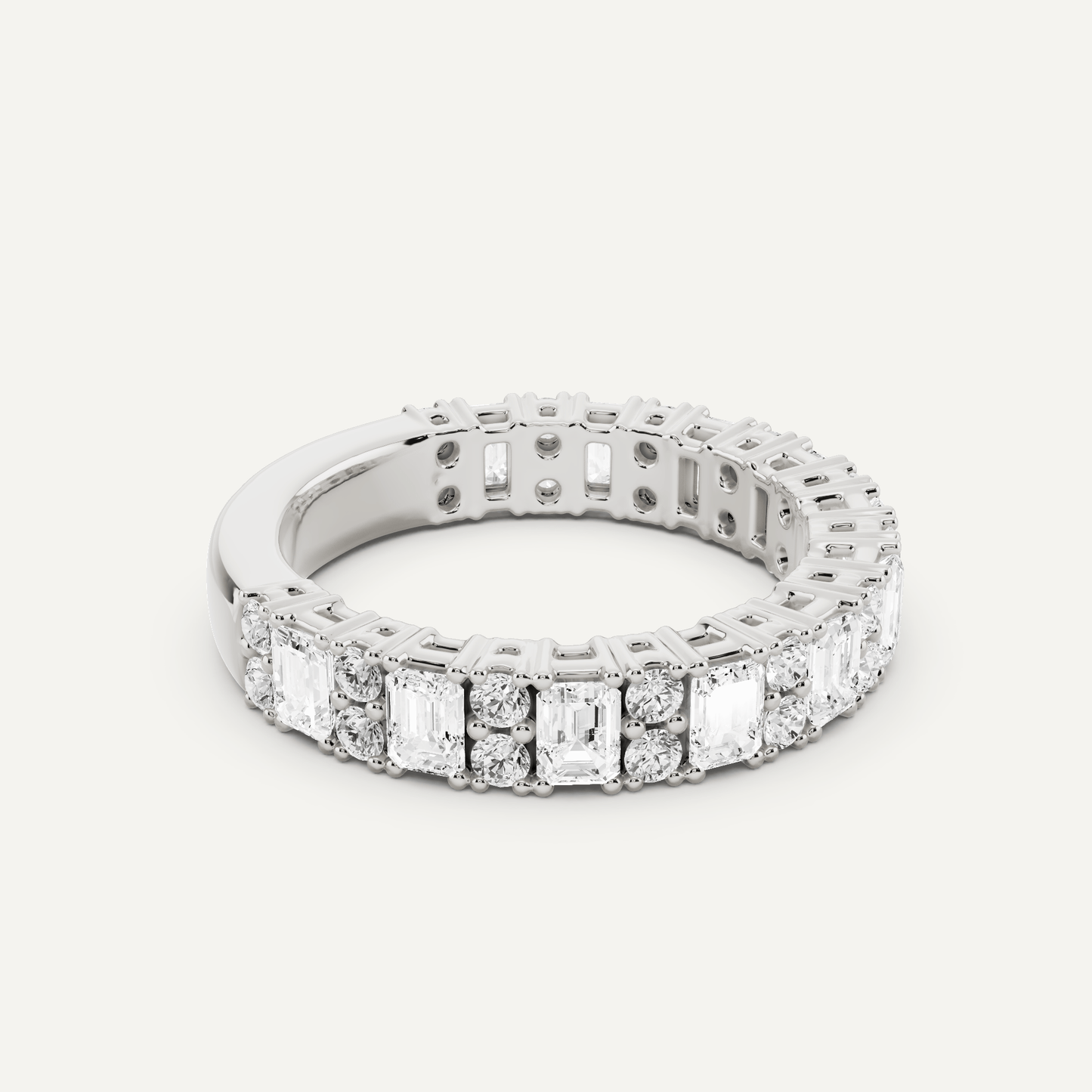 1 1/2 ctw Emerald Diamond Fashion Band - Lotus Diamond