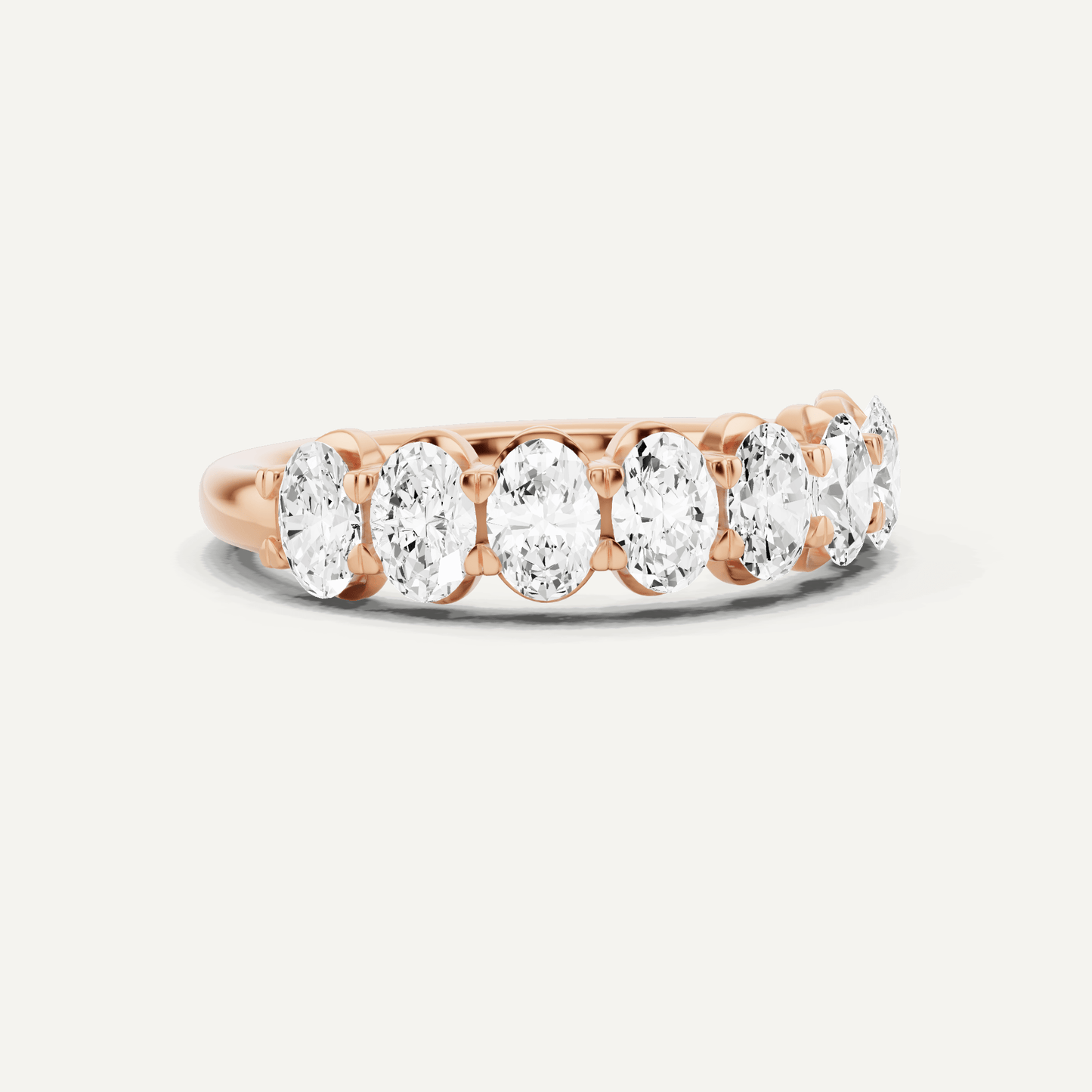 1 1/2 ctw Oval Diamond Prong Set Wedding Band - Lotus Diamond