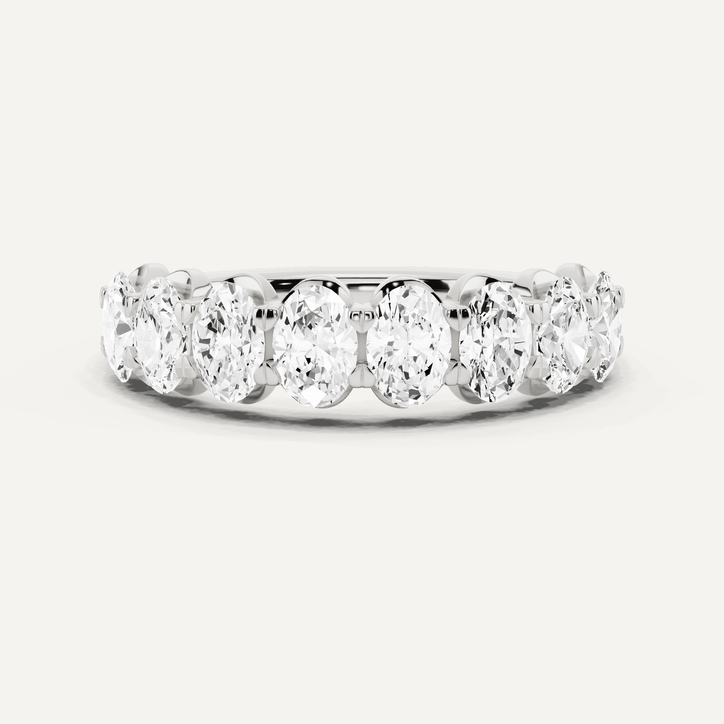 1 1/2 ctw Oval Diamond Prong Set Wedding Band - Lotus Diamond