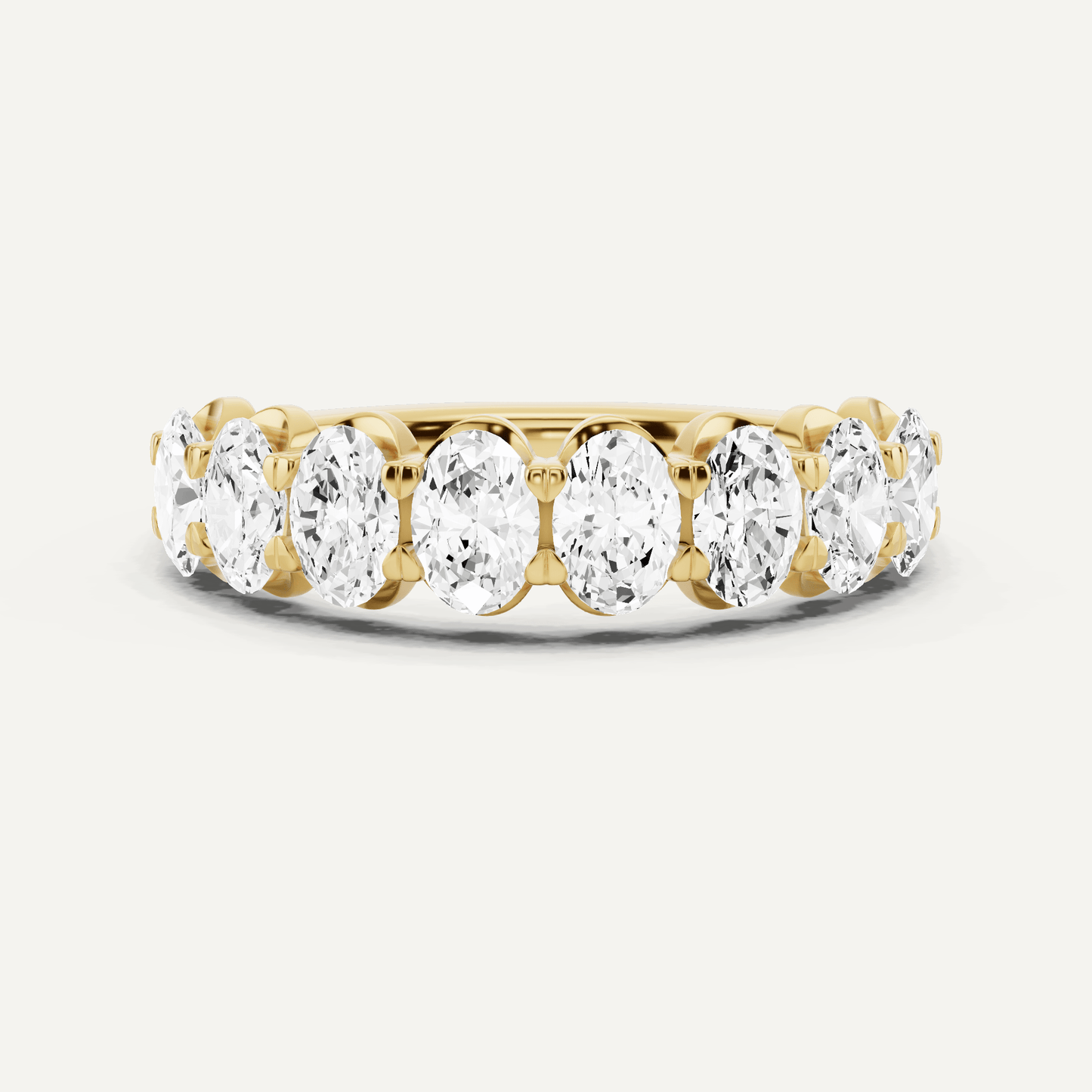 1 1/2 ctw Oval Diamond Prong Set Wedding Band - Lotus Diamond