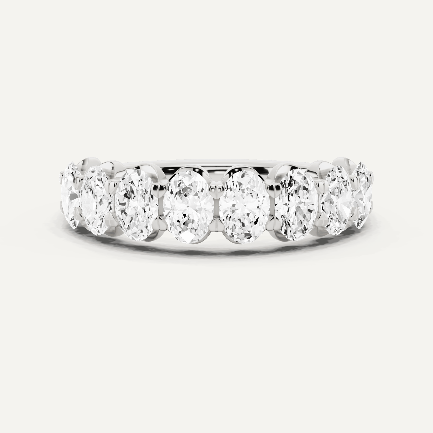 1 1/2 ctw Oval Diamond Prong Set Wedding Band - Lotus Diamond