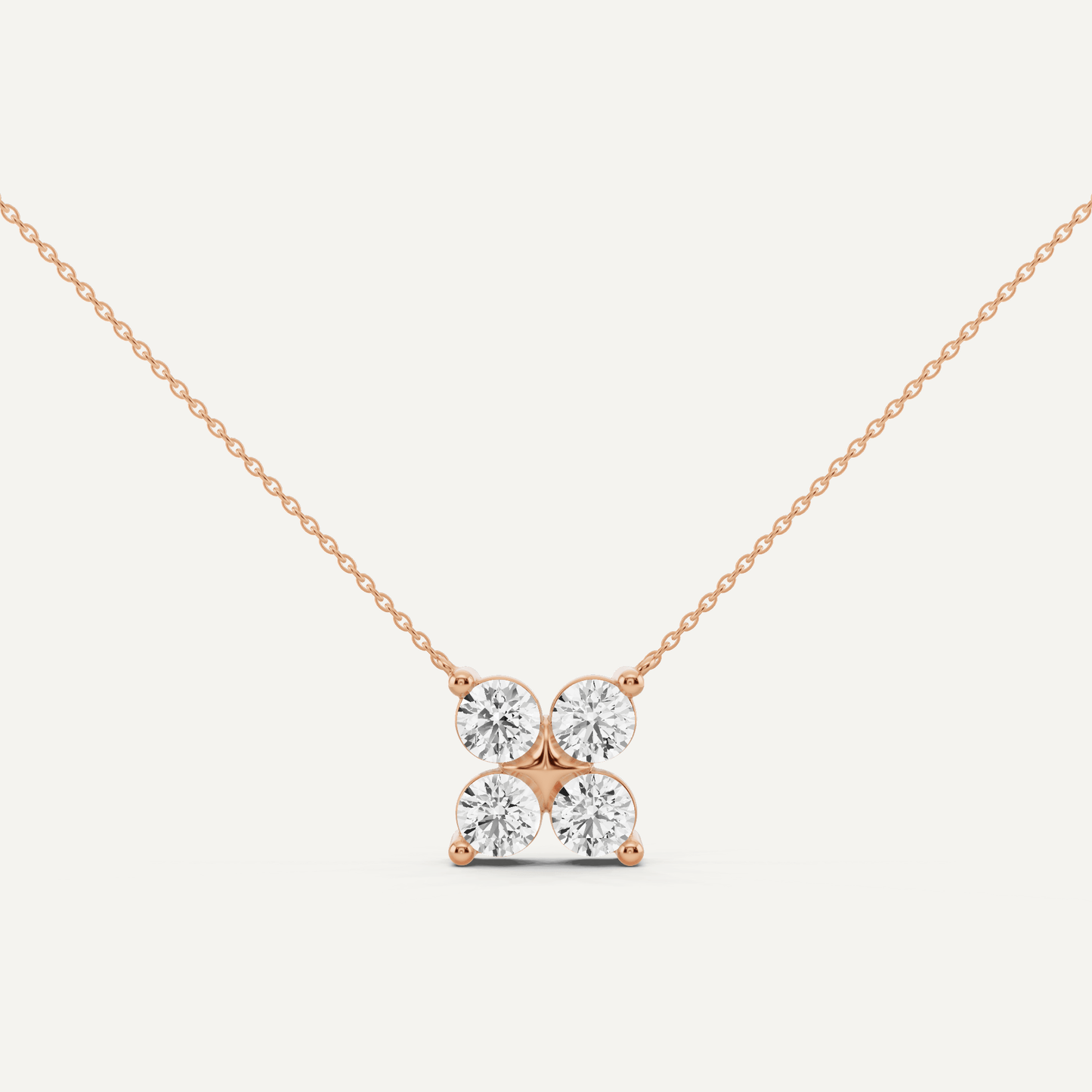 1 1/2 ctw Round Diamond Four Stone Fashion Pendant - Lotus Diamond