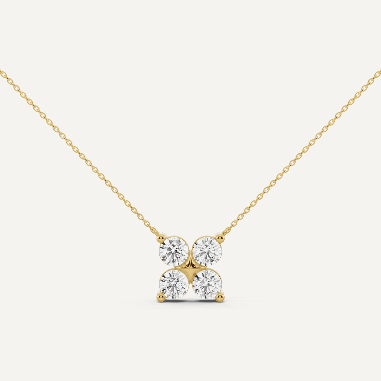 1 1/2 ctw Round Diamond Four Stone Fashion Pendant - Lotus Diamond