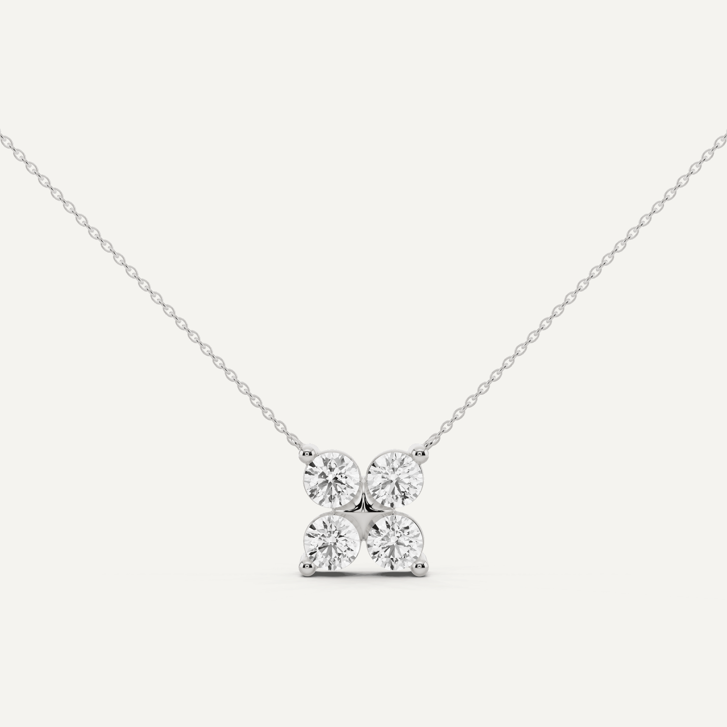 1 1/2 ctw Round Diamond Four Stone Fashion Pendant - Lotus Diamond