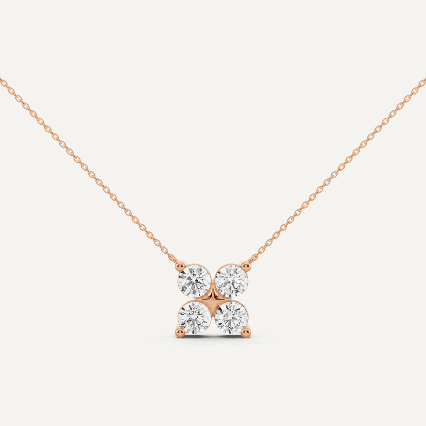 1 1/2 ctw Round Diamond Four Stone Fashion Pendant - Lotus Diamond