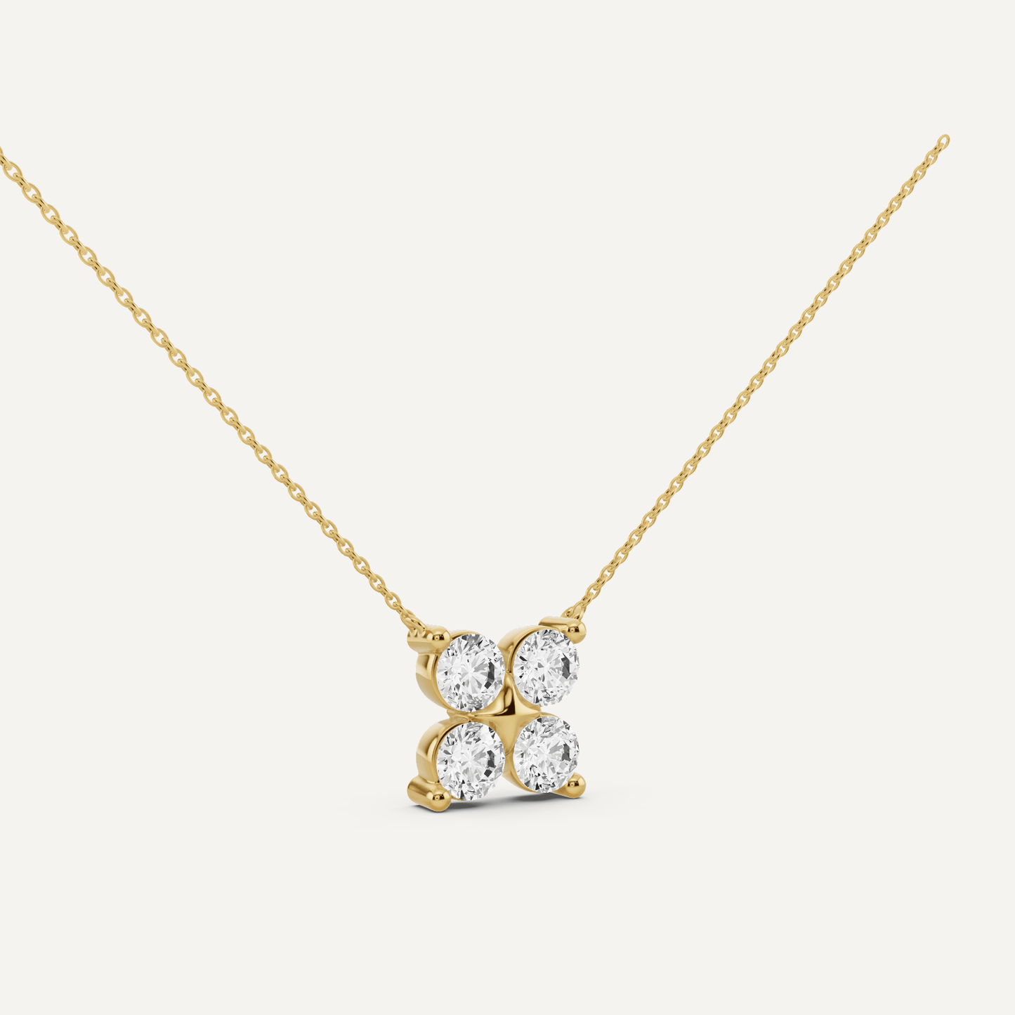 1 1/2 ctw Round Diamond Four Stone Fashion Pendant - Lotus Diamond