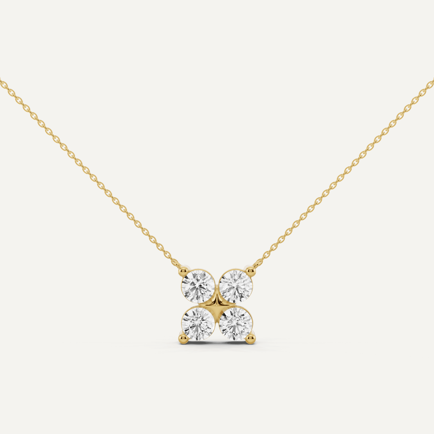 1 1/2 ctw Round Diamond Four Stone Fashion Pendant - Lotus Diamond