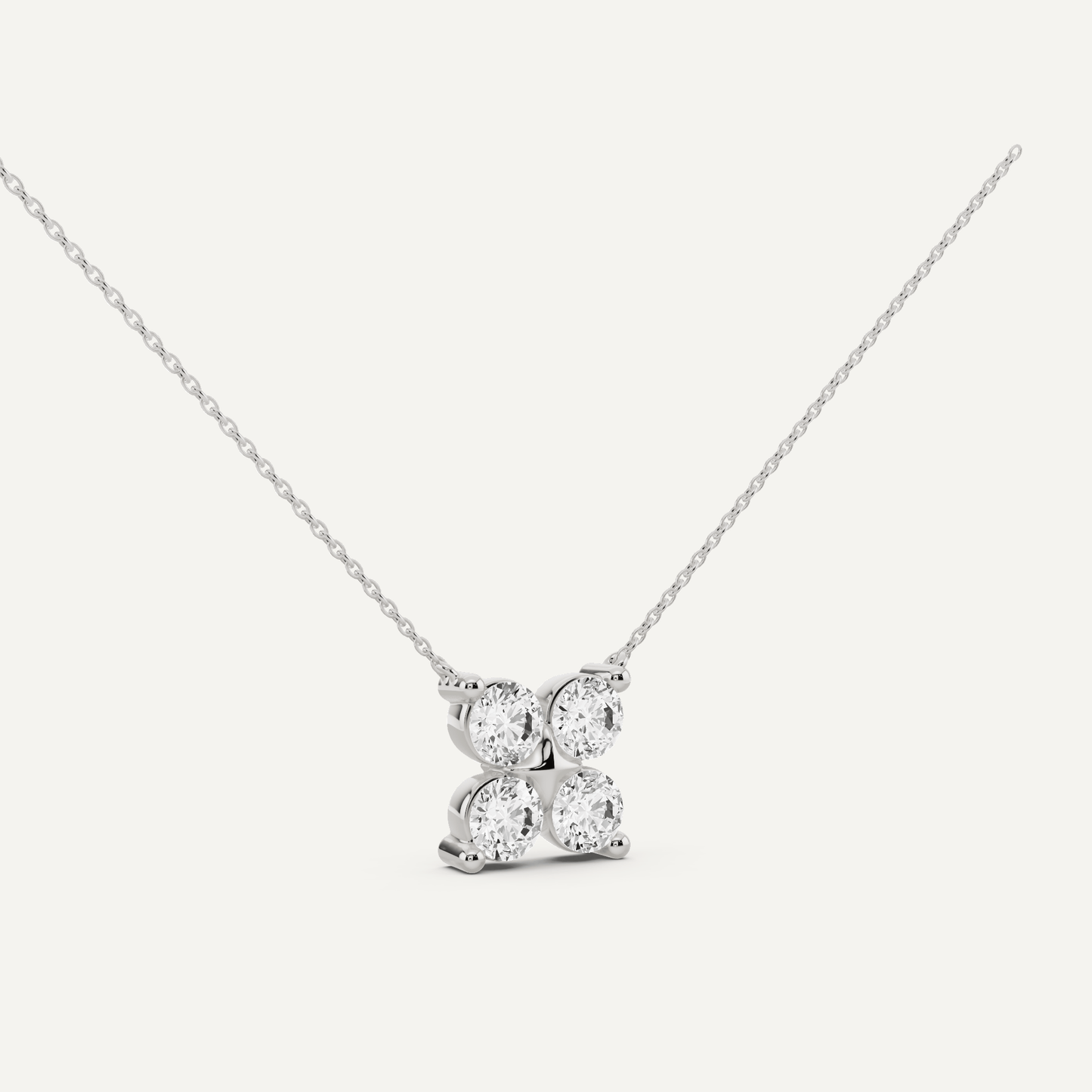 1 1/2 ctw Round Diamond Four Stone Fashion Pendant - Lotus Diamond