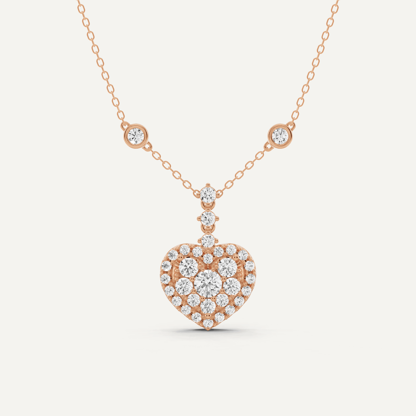 1 1/4 ctw Round Diamond Heart Fashion Pendant - Lotus Diamond