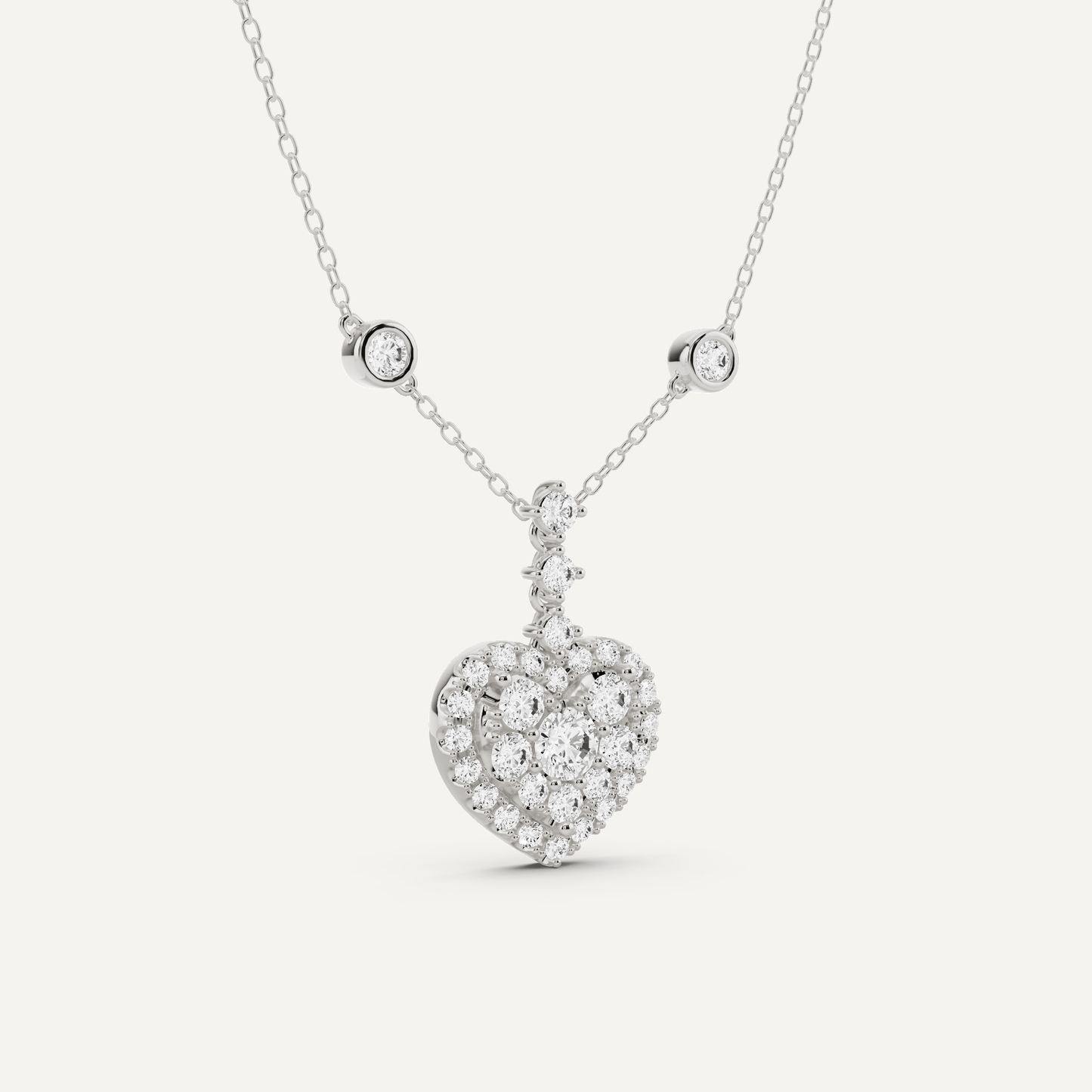 1 1/4 ctw Round Diamond Heart Fashion Pendant - Lotus Diamond