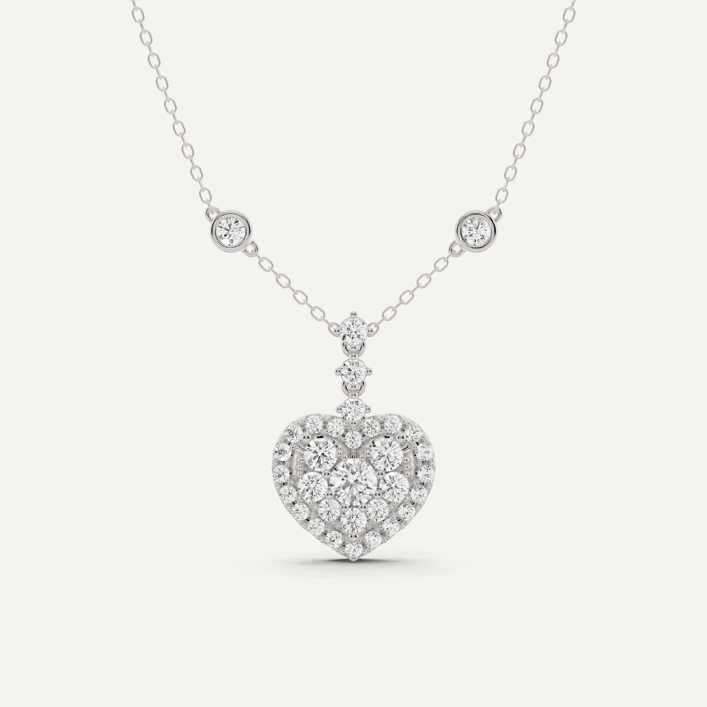 1 1/4 ctw Round Diamond Heart Fashion Pendant - Lotus Diamond