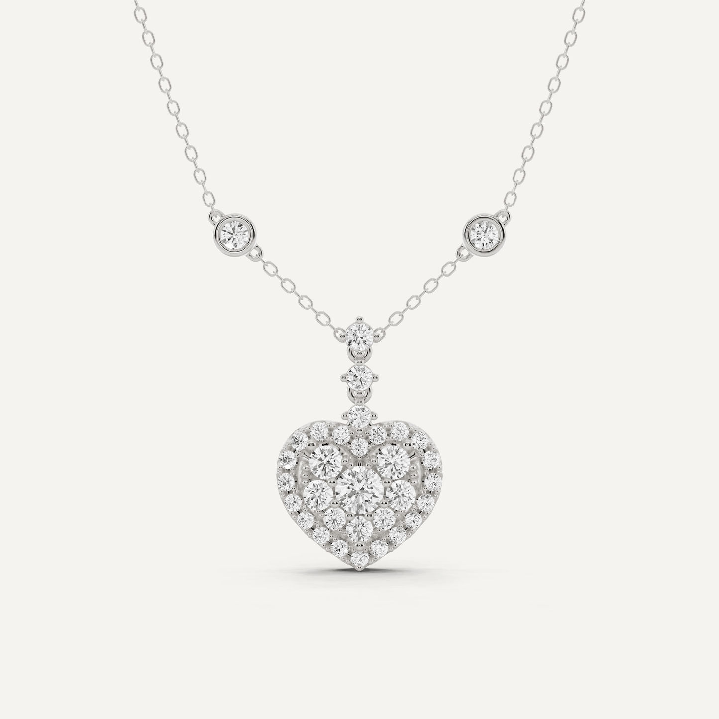 1 1/4 ctw Round Diamond Heart Fashion Pendant - Lotus Diamond