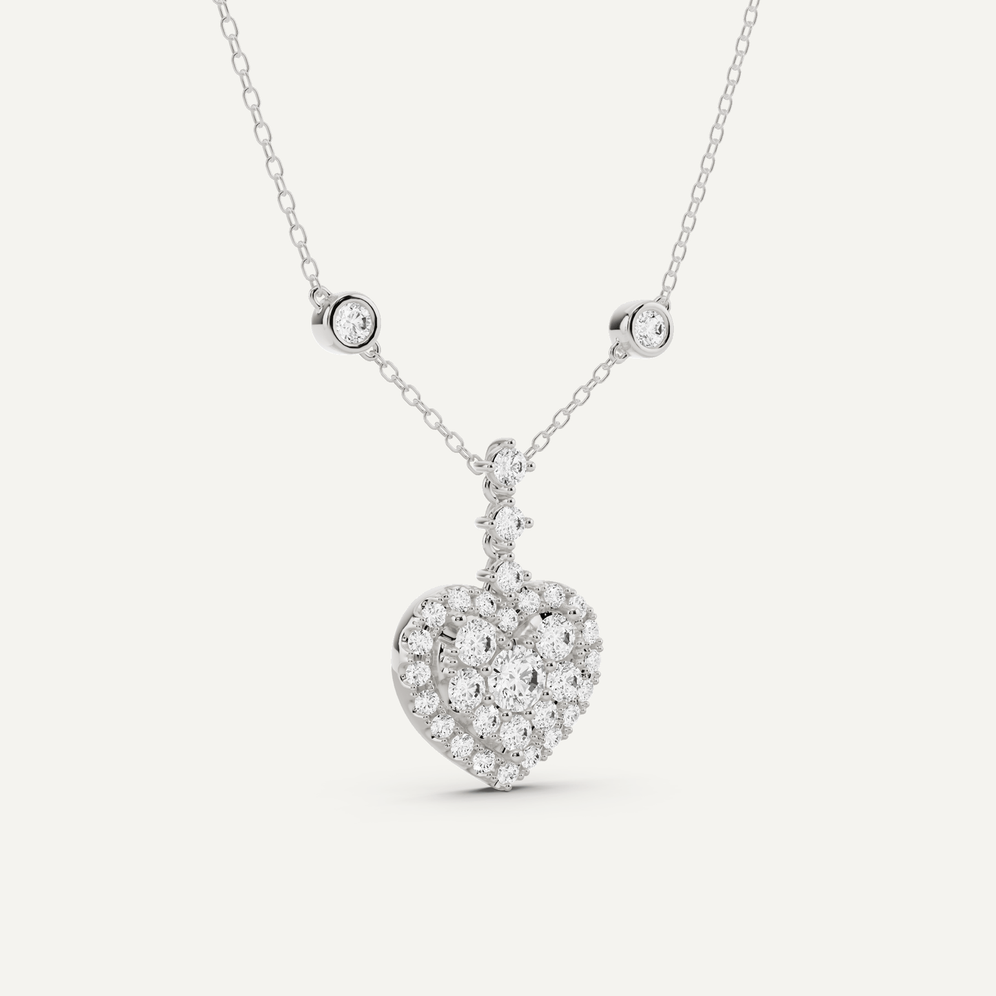 1 1/4 ctw Round Diamond Heart Fashion Pendant - Lotus Diamond
