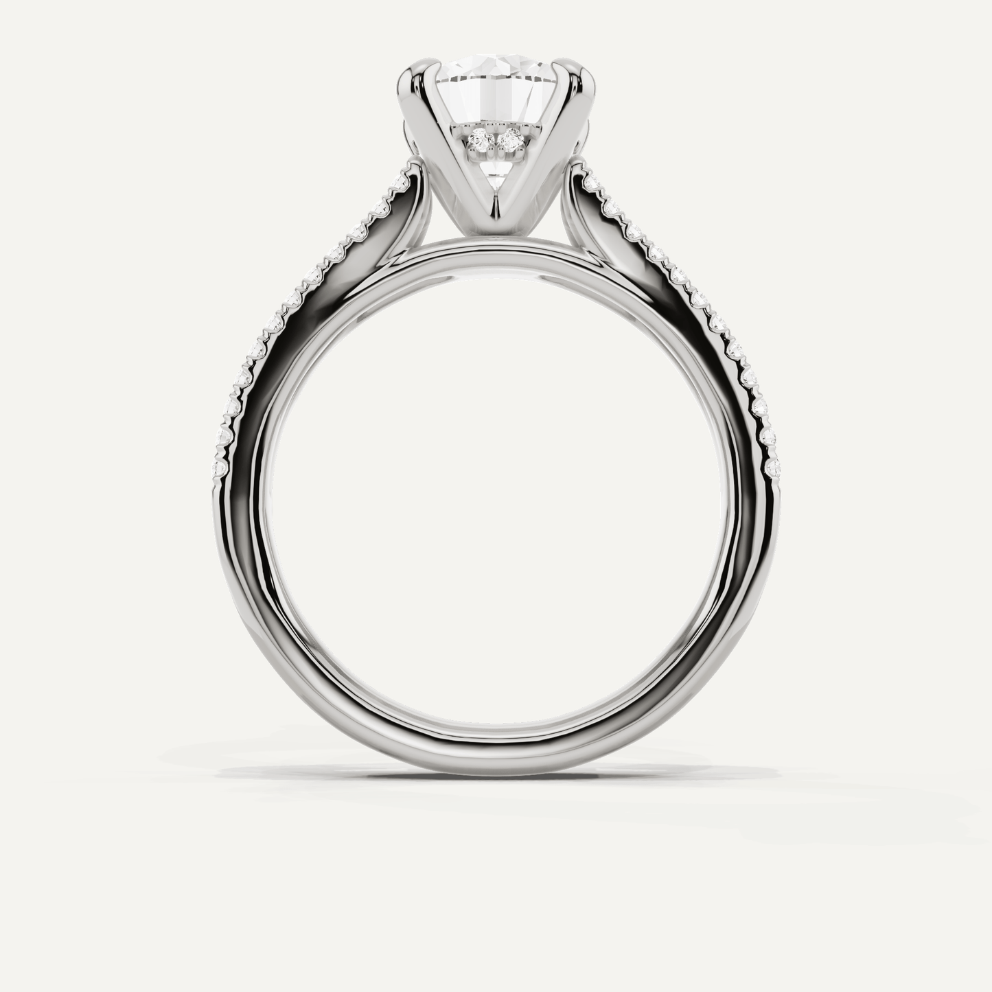 1 3/4 ctw Round Diamond Split Shank Hidden Halo Engagement Ring - Lotus Diamond