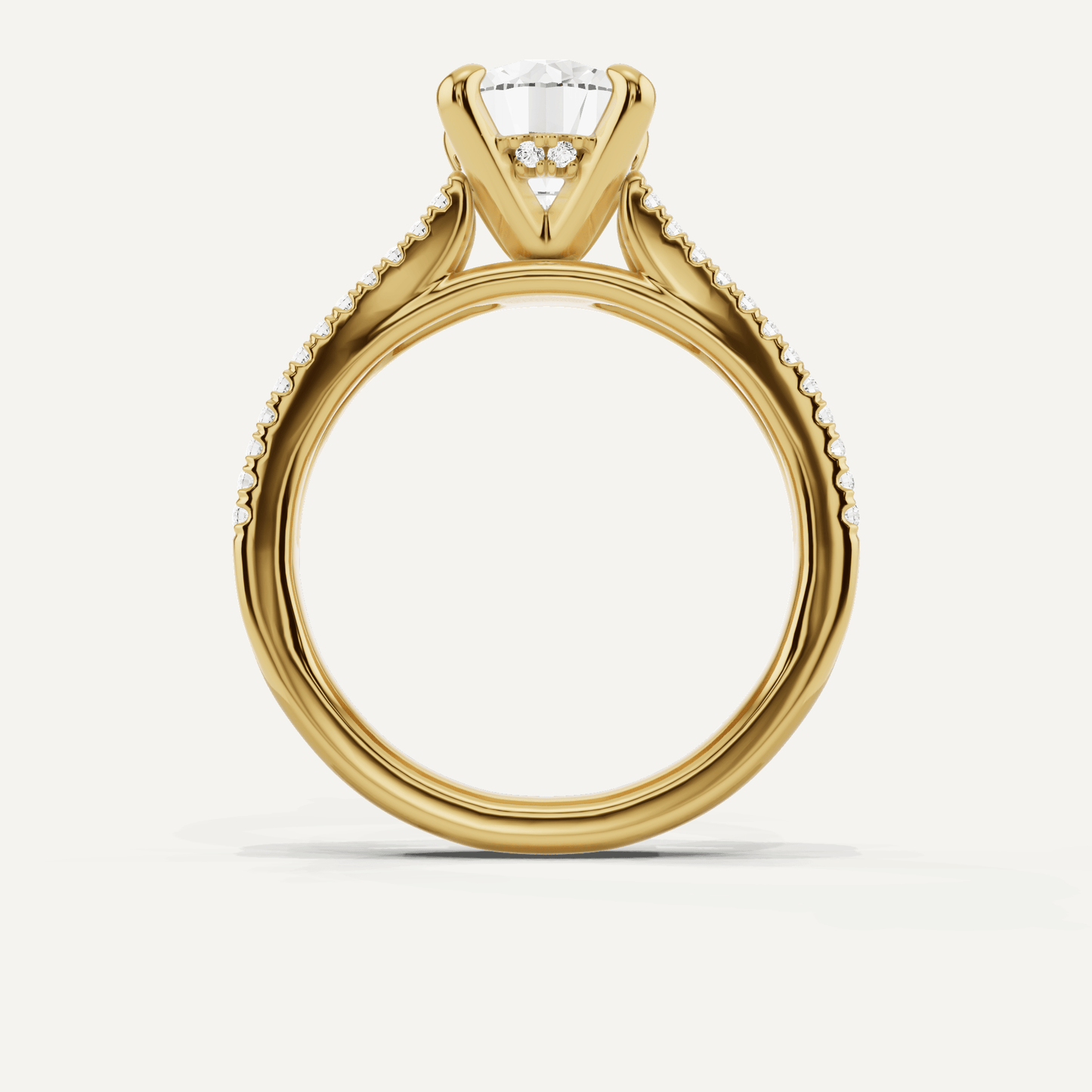 1 3/4 ctw Round Diamond Split Shank Hidden Halo Engagement Ring - Lotus Diamond