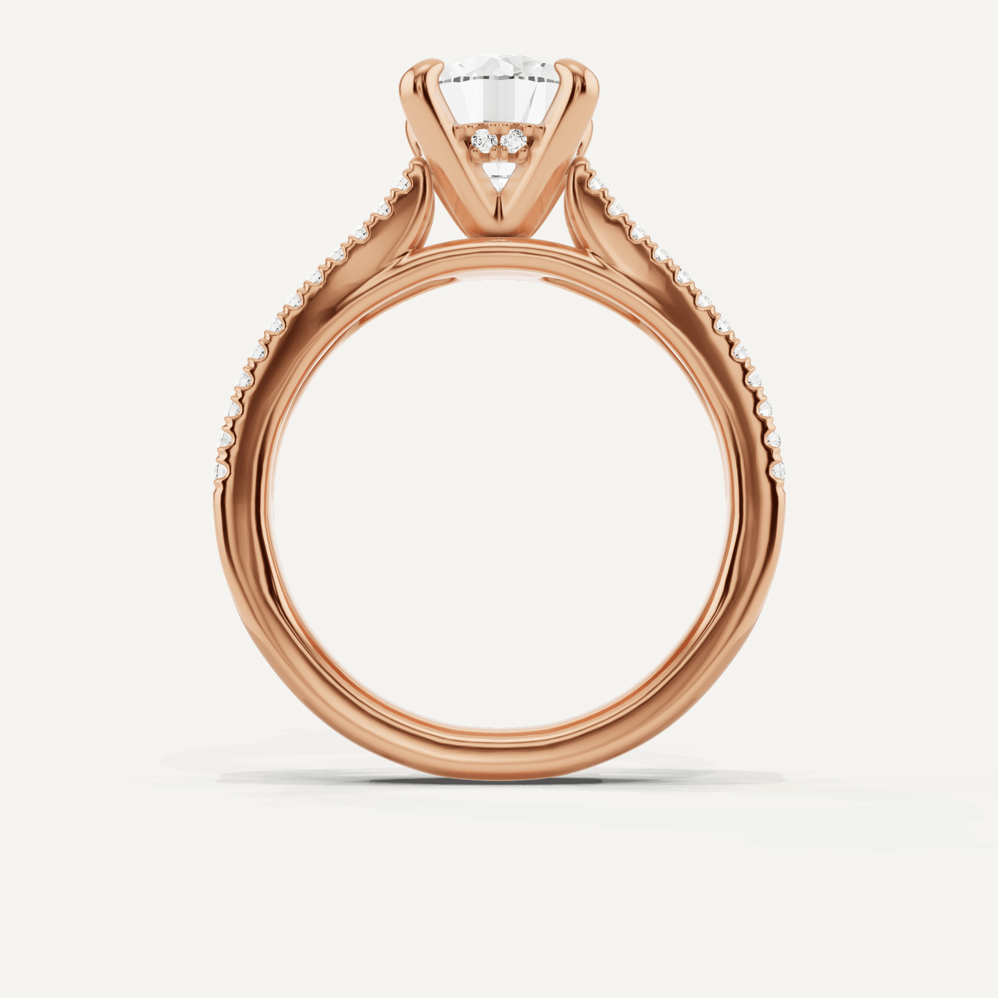 1 3/4 ctw Round Diamond Split Shank Hidden Halo Engagement Ring - Lotus Diamond