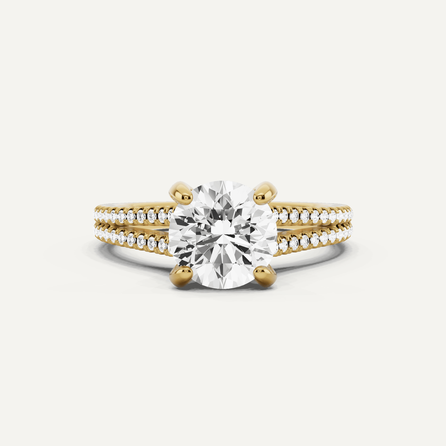 1 3/4 ctw Round Diamond Split Shank Hidden Halo Engagement Ring - Lotus Diamond
