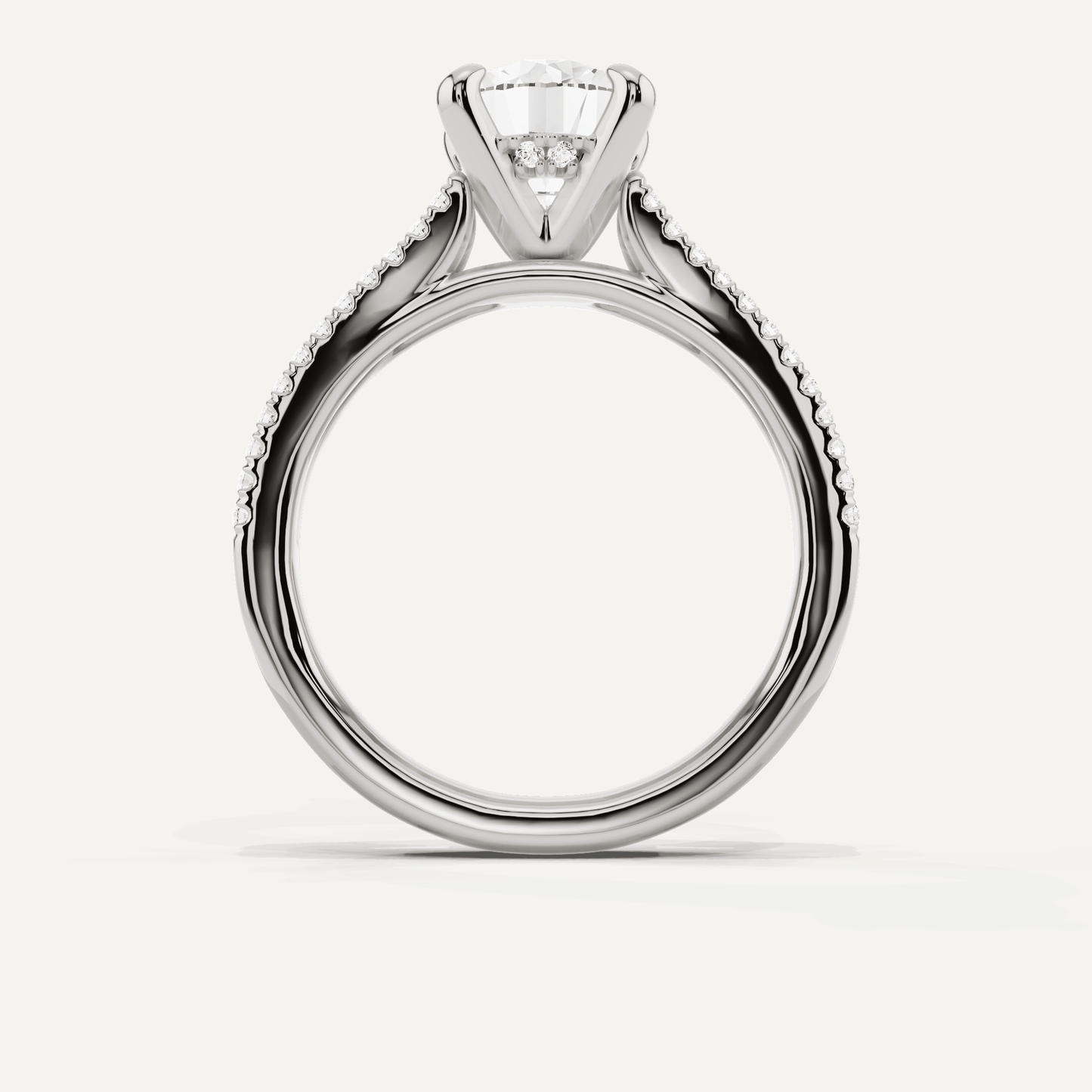 1 3/4 ctw Round Diamond Split Shank Hidden Halo Engagement Ring - Lotus Diamond