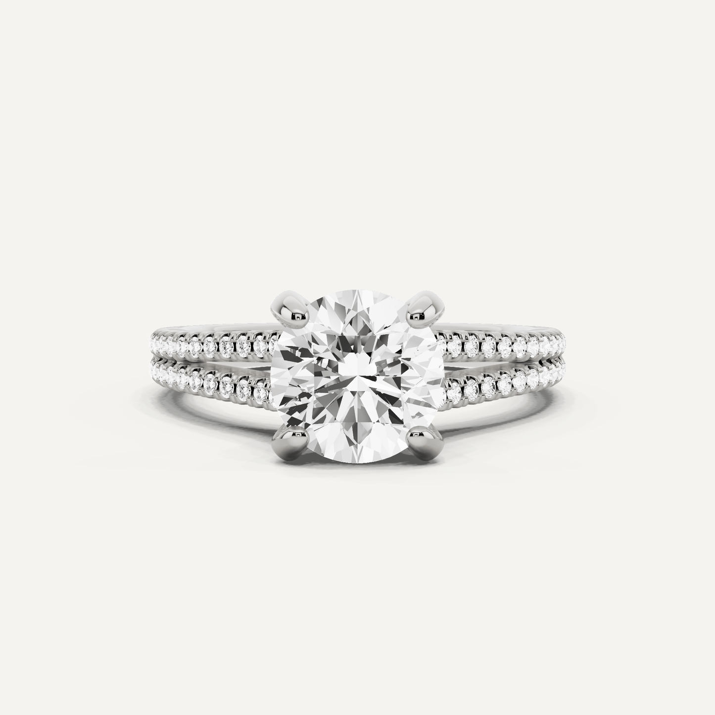 1 3/4 ctw Round Diamond Split Shank Hidden Halo Engagement Ring - Lotus Diamond