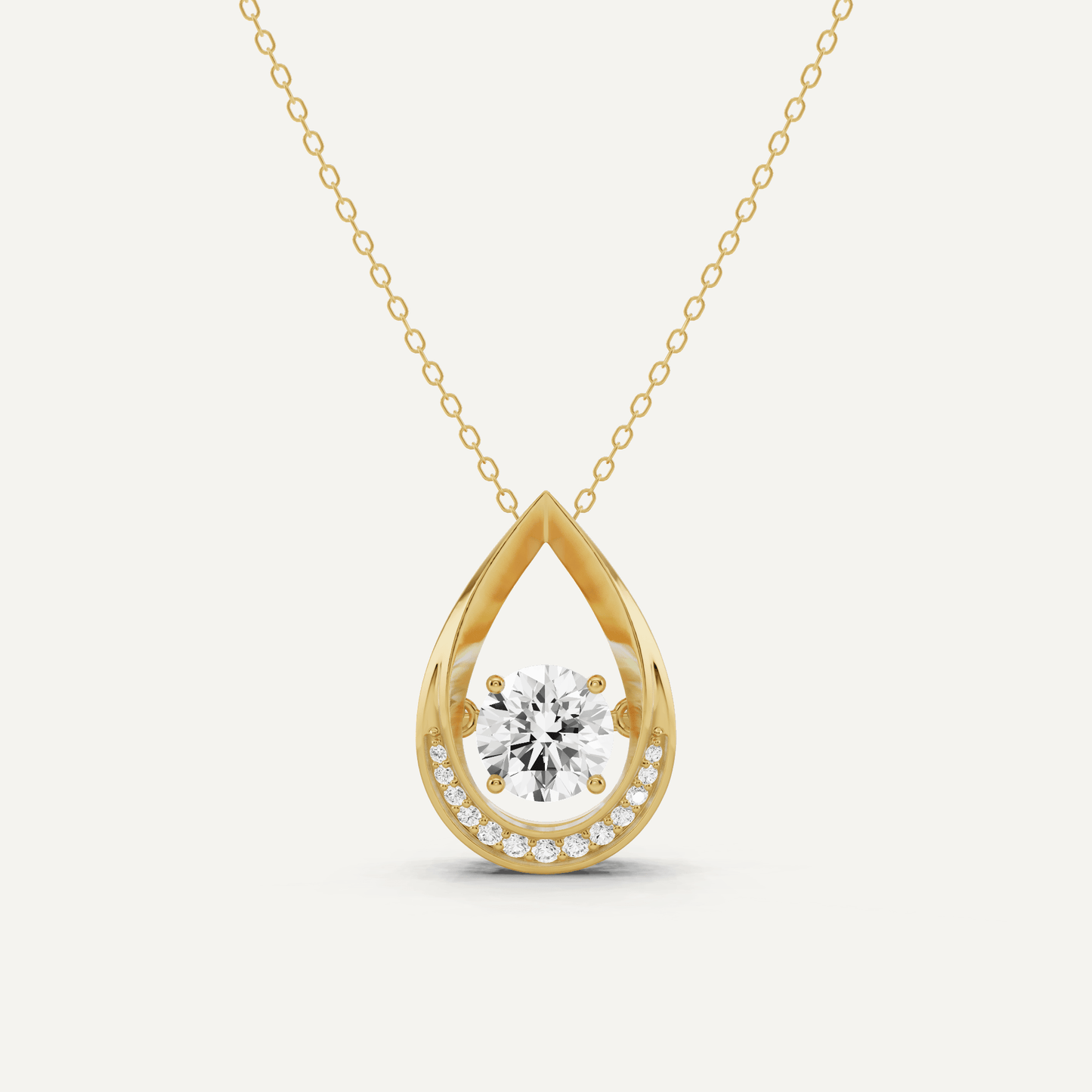 1 5/8 ctw Round Dancing Diamond Fashion Pendant - Lotus Diamond