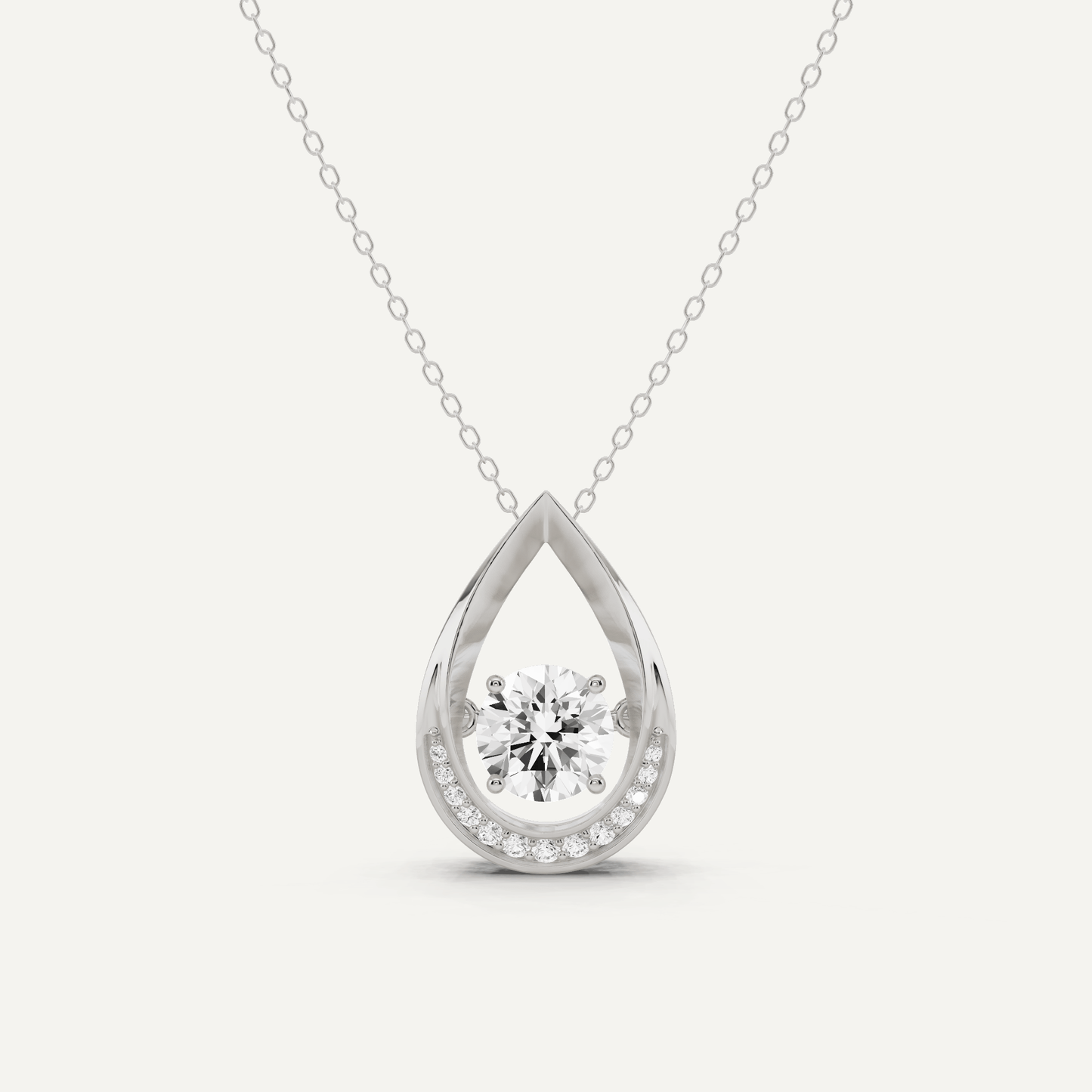 1 5/8 ctw Round Dancing Diamond Fashion Pendant - Lotus Diamond