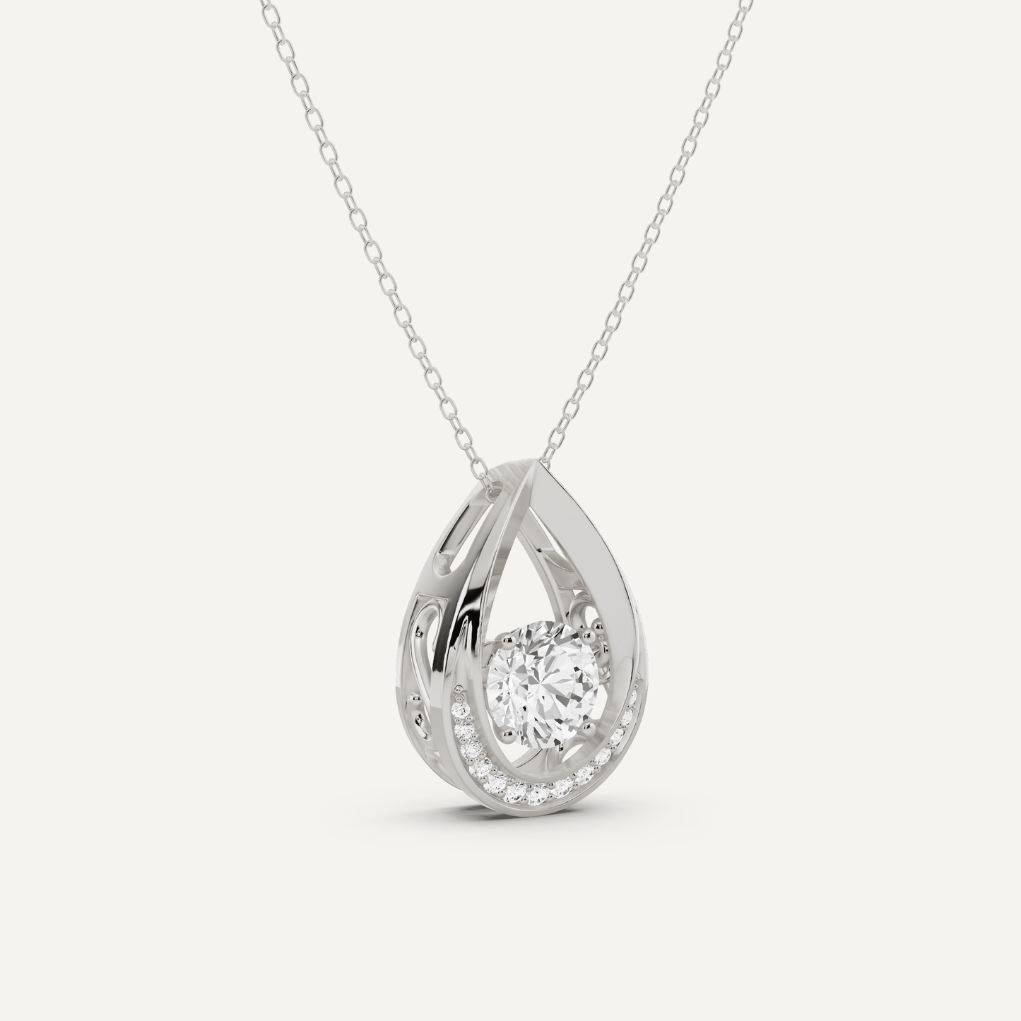 1 5/8 ctw Round Dancing Diamond Fashion Pendant - Lotus Diamond