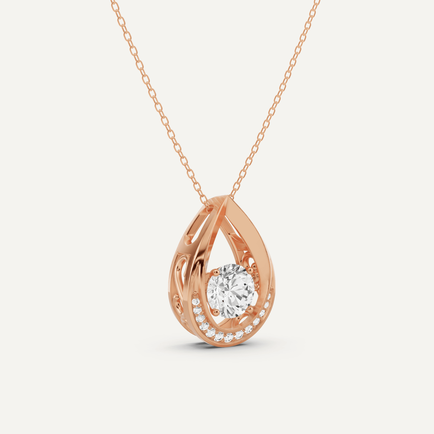 1 5/8 ctw Round Dancing Diamond Fashion Pendant - Lotus Diamond