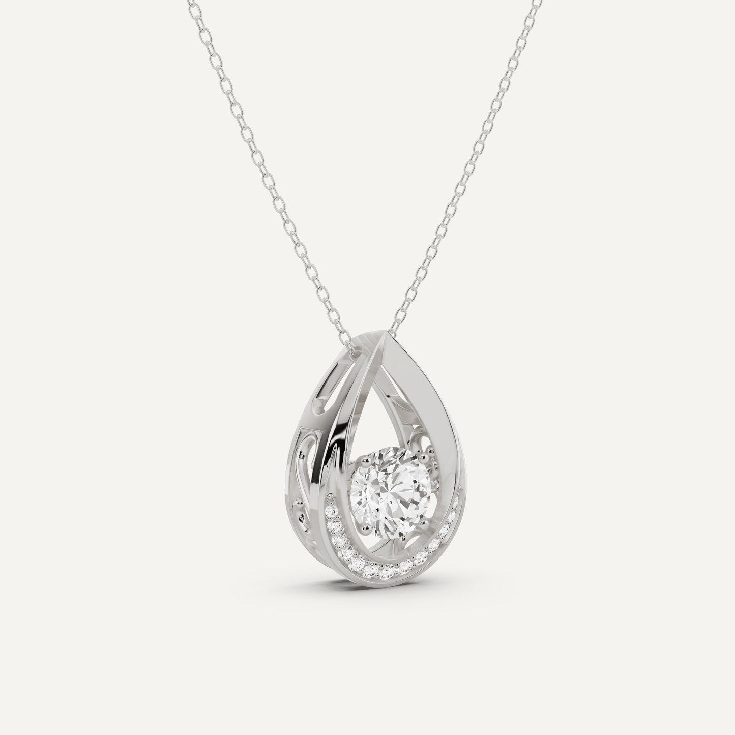 1 5/8 ctw Round Dancing Diamond Fashion Pendant - Lotus Diamond
