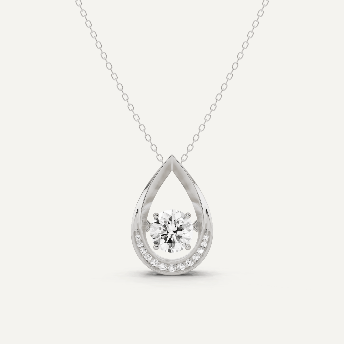 1 5/8 ctw Round Dancing Diamond Fashion Pendant - Lotus Diamond