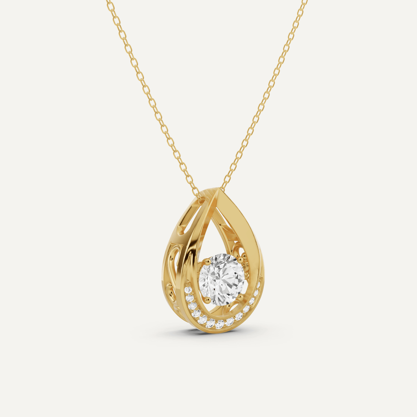 1 5/8 ctw Round Dancing Diamond Fashion Pendant - Lotus Diamond