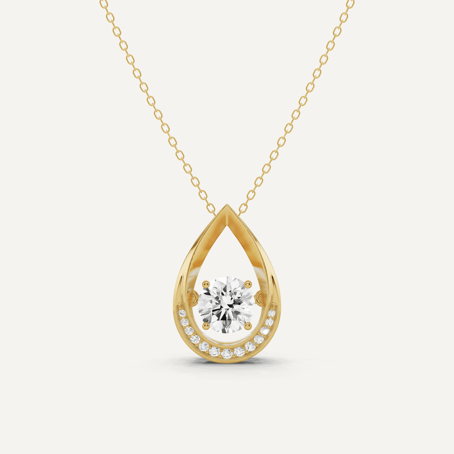 1 5/8 ctw Round Dancing Diamond Fashion Pendant - Lotus Diamond