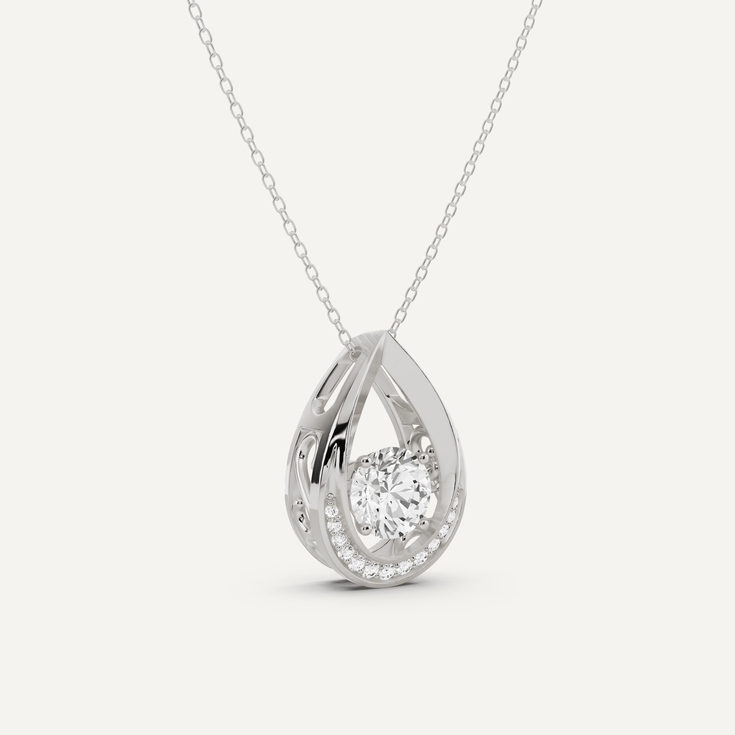 1 5/8 ctw Round Dancing Diamond Fashion Pendant - Lotus Diamond
