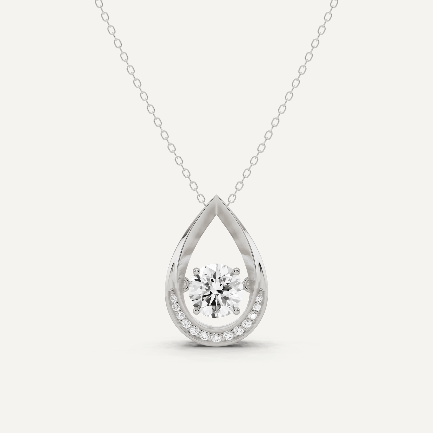 1 5/8 ctw Round Dancing Diamond Fashion Pendant - Lotus Diamond