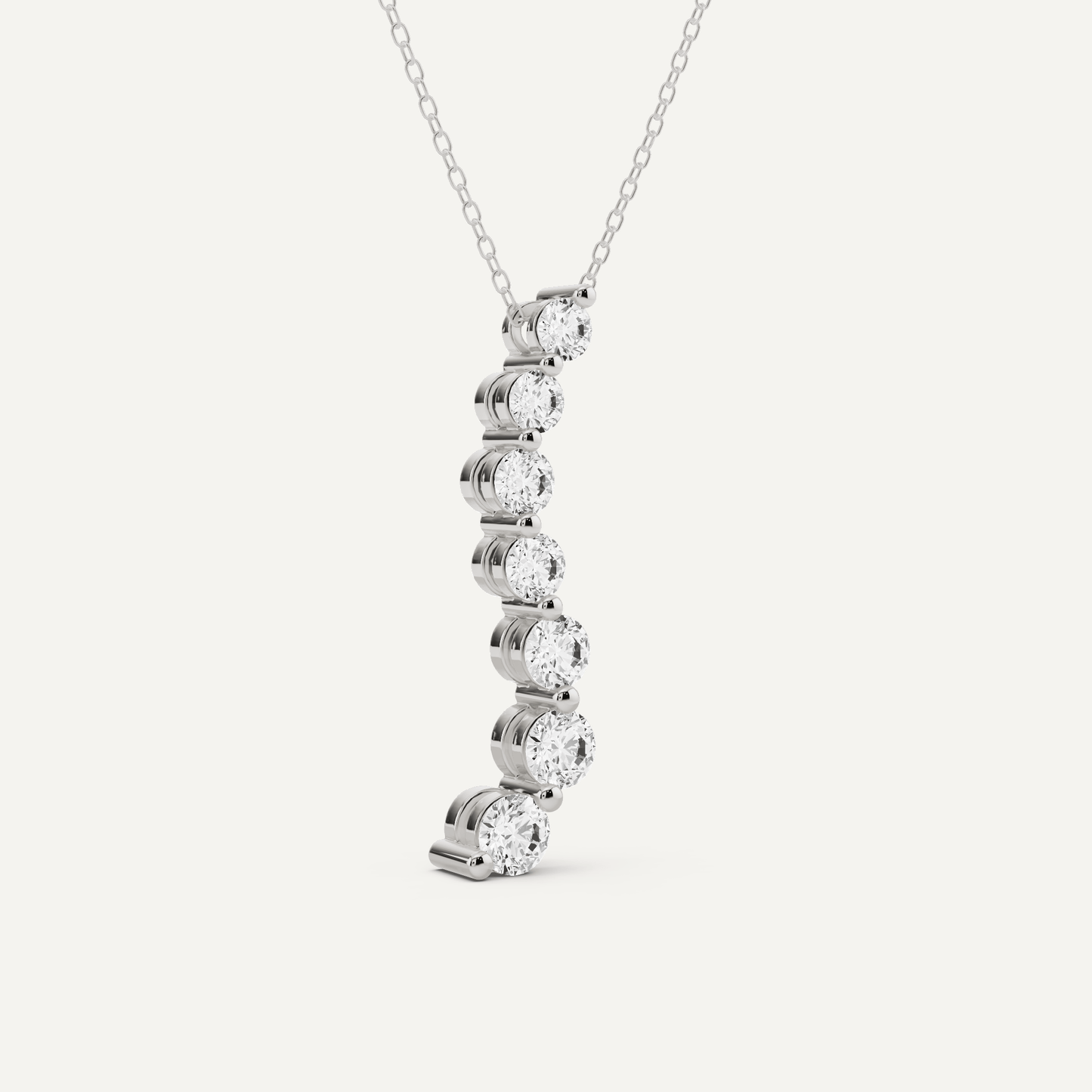 1 5/8 ctw Round Diamond Curved Floating Fashion Pendant - Lotus Diamond