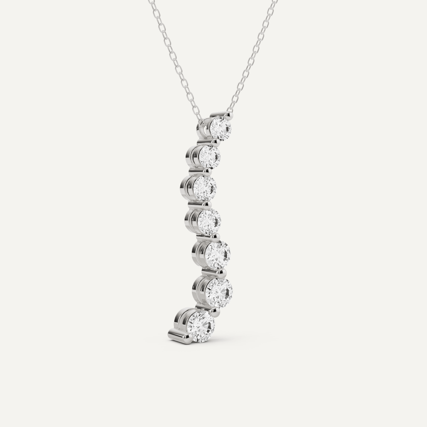 1 5/8 ctw Round Diamond Curved Floating Fashion Pendant - Lotus Diamond