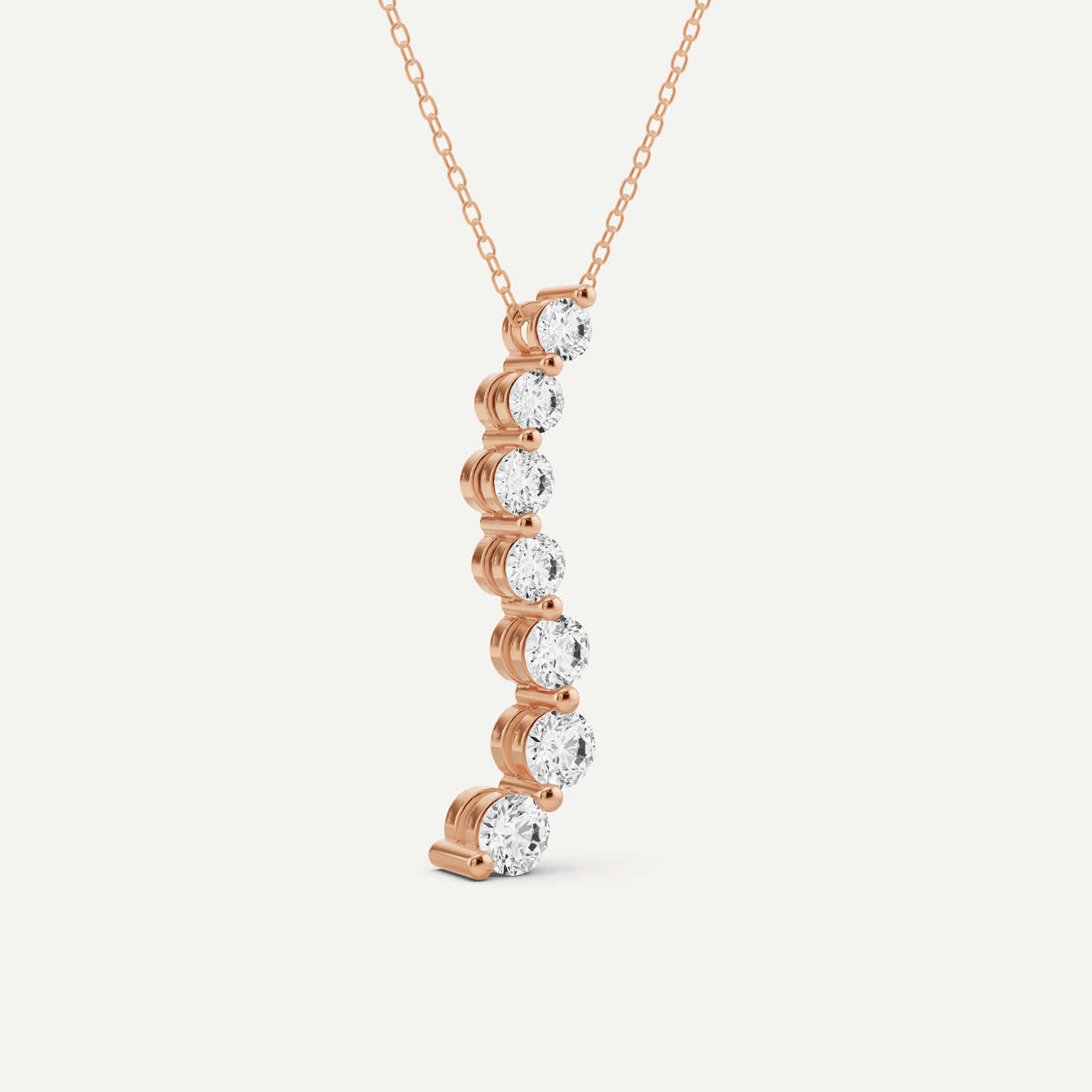 1 5/8 ctw Round Diamond Curved Floating Fashion Pendant - Lotus Diamond