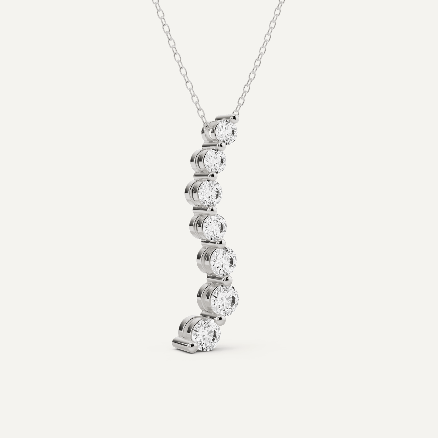 1 5/8 ctw Round Diamond Curved Floating Fashion Pendant - Lotus Diamond