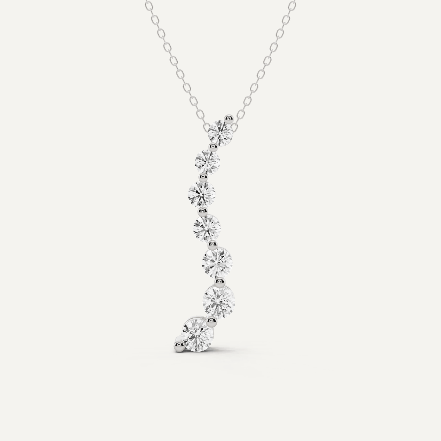1 5/8 ctw Round Diamond Curved Floating Fashion Pendant - Lotus Diamond