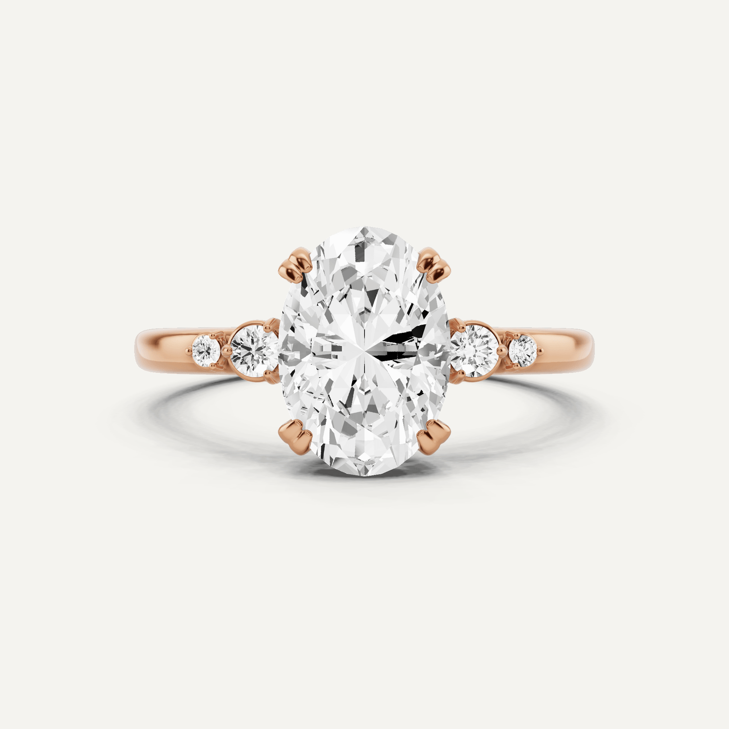 1 7/8 ctw Oval Diamond Side Stone Engagement Ring - Lotus Diamond
