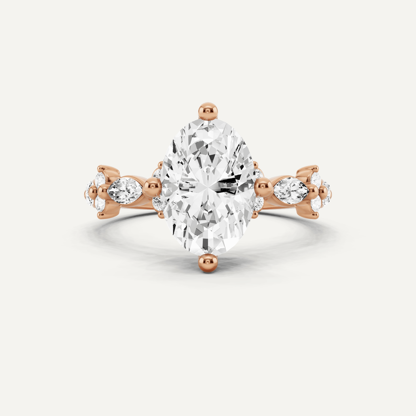 1 7/8 ctw Oval Diamond Side Stone Engagement Ring - Lotus Diamond
