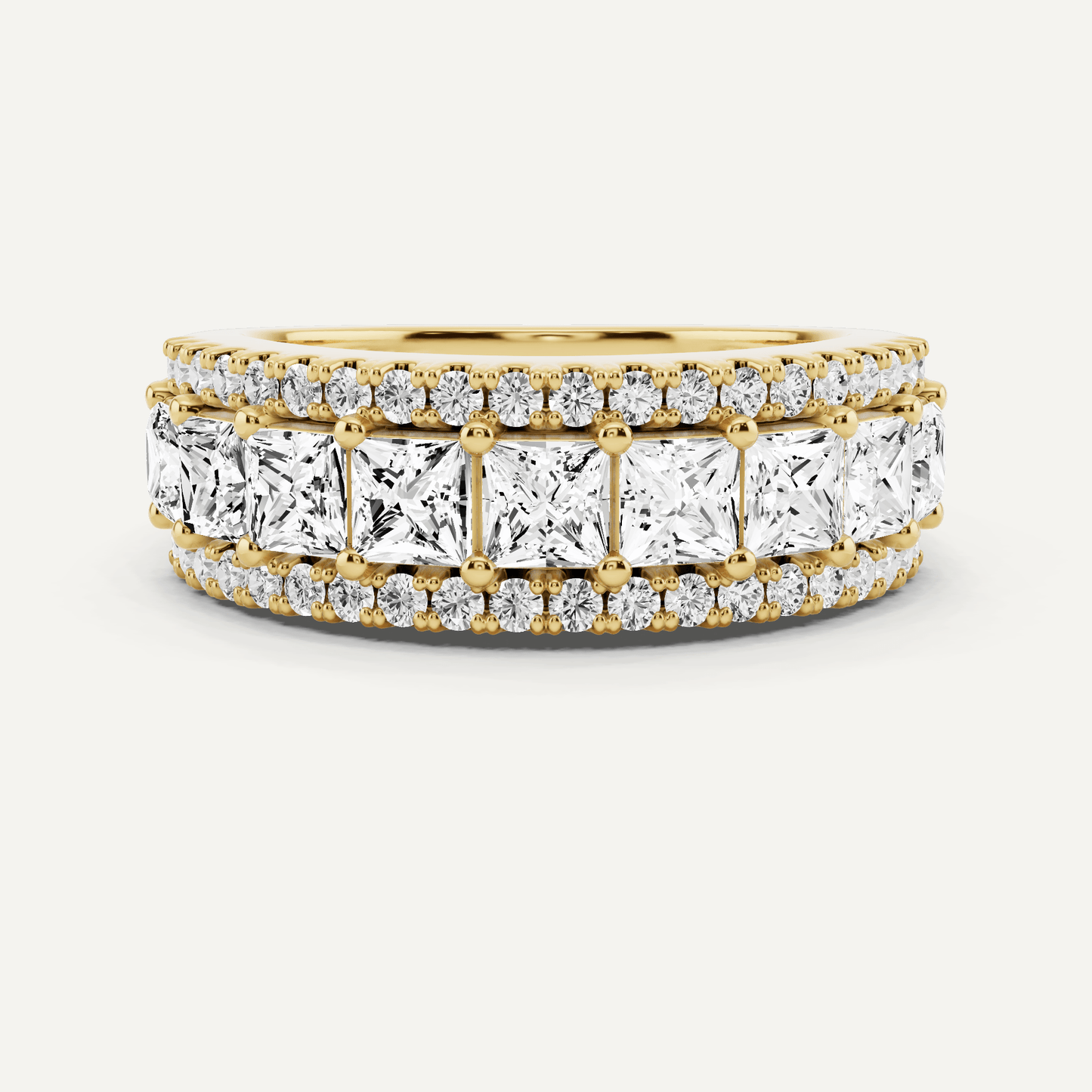 1 7/8 ctw Princess Diamond Prong Set Wedding Band - Lotus Diamond
