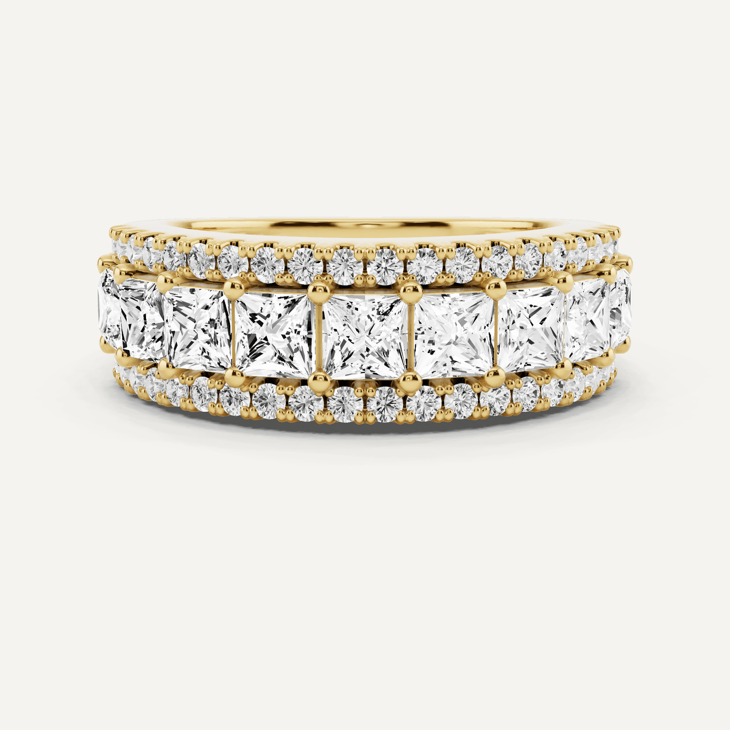 1 7/8 ctw Princess Diamond Prong Set Wedding Band - Lotus Diamond