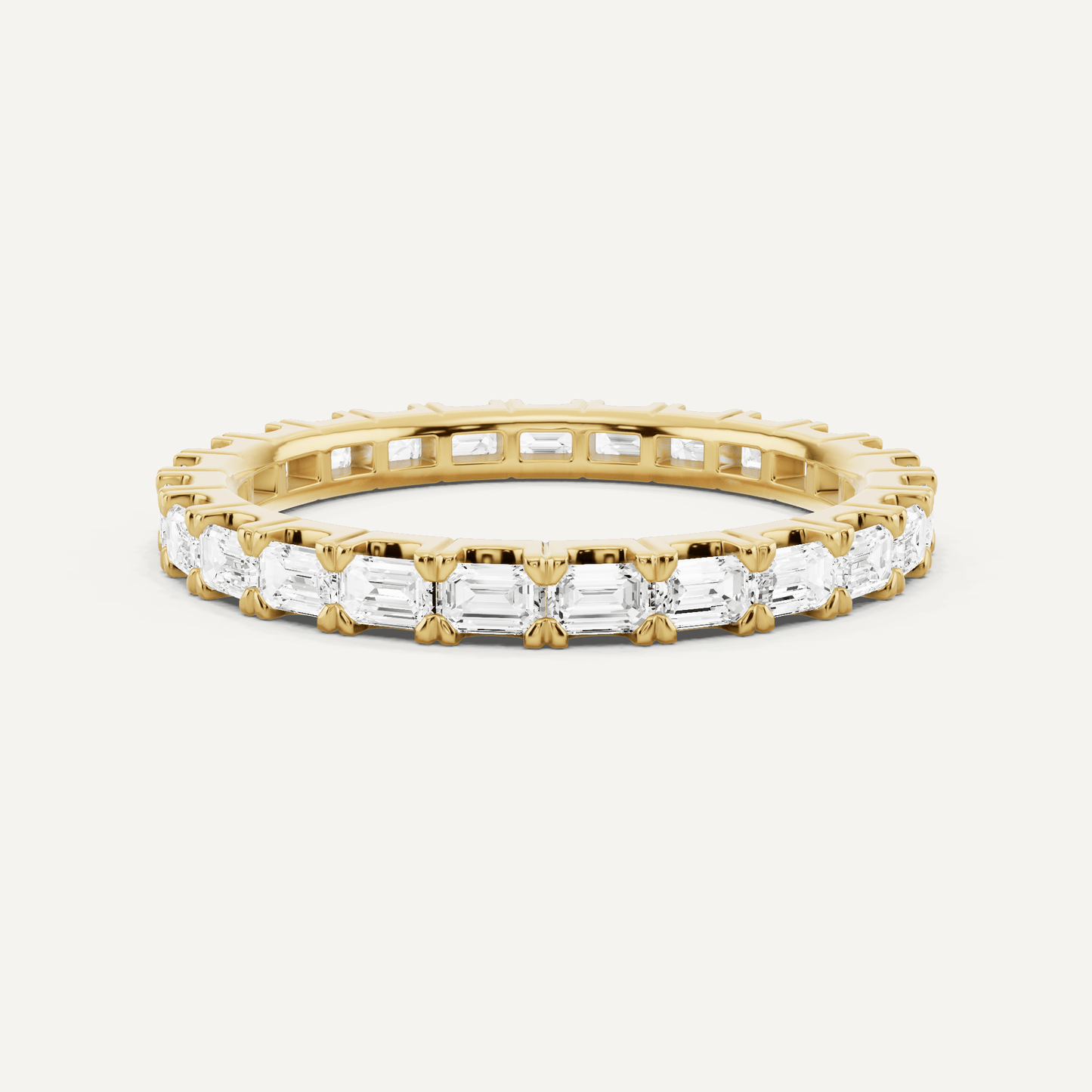 1 ctw Emerald Diamond East - West Eternity Band - Lotus Diamond