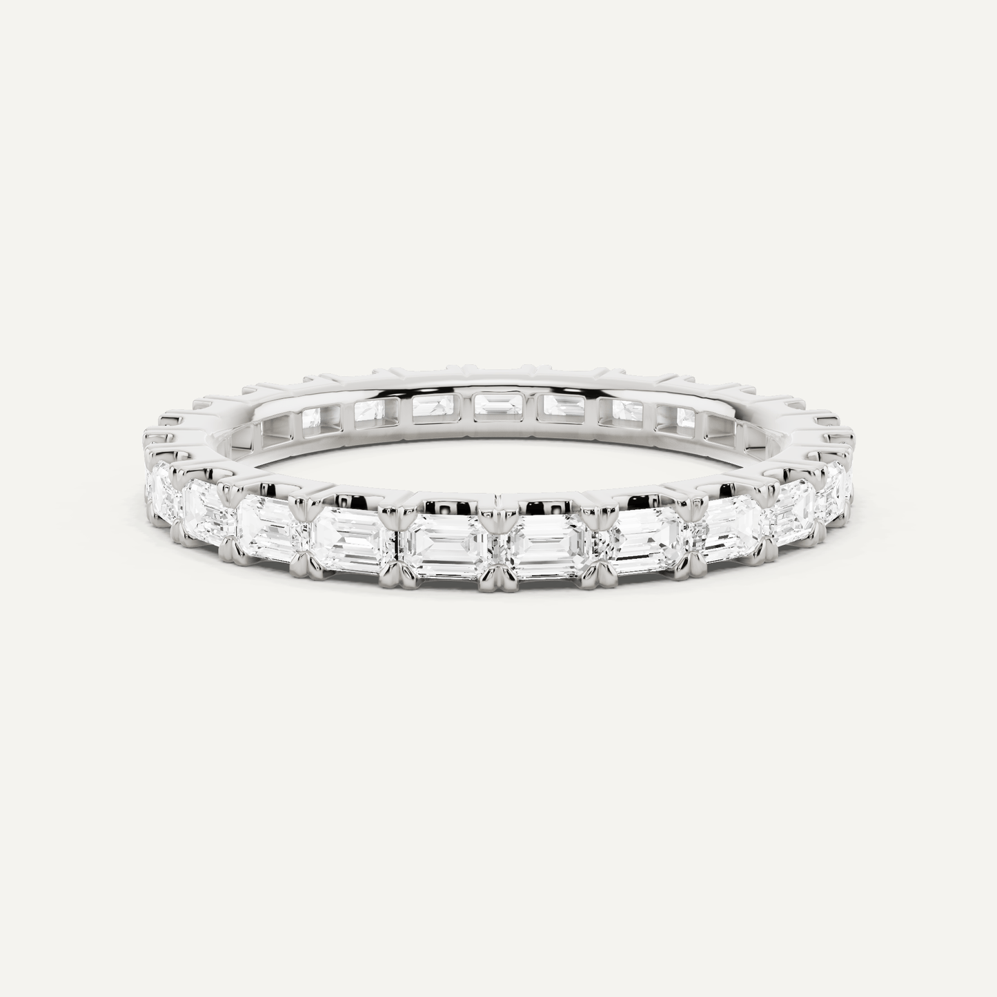 1 ctw Emerald Diamond East - West Eternity Band - Lotus Diamond