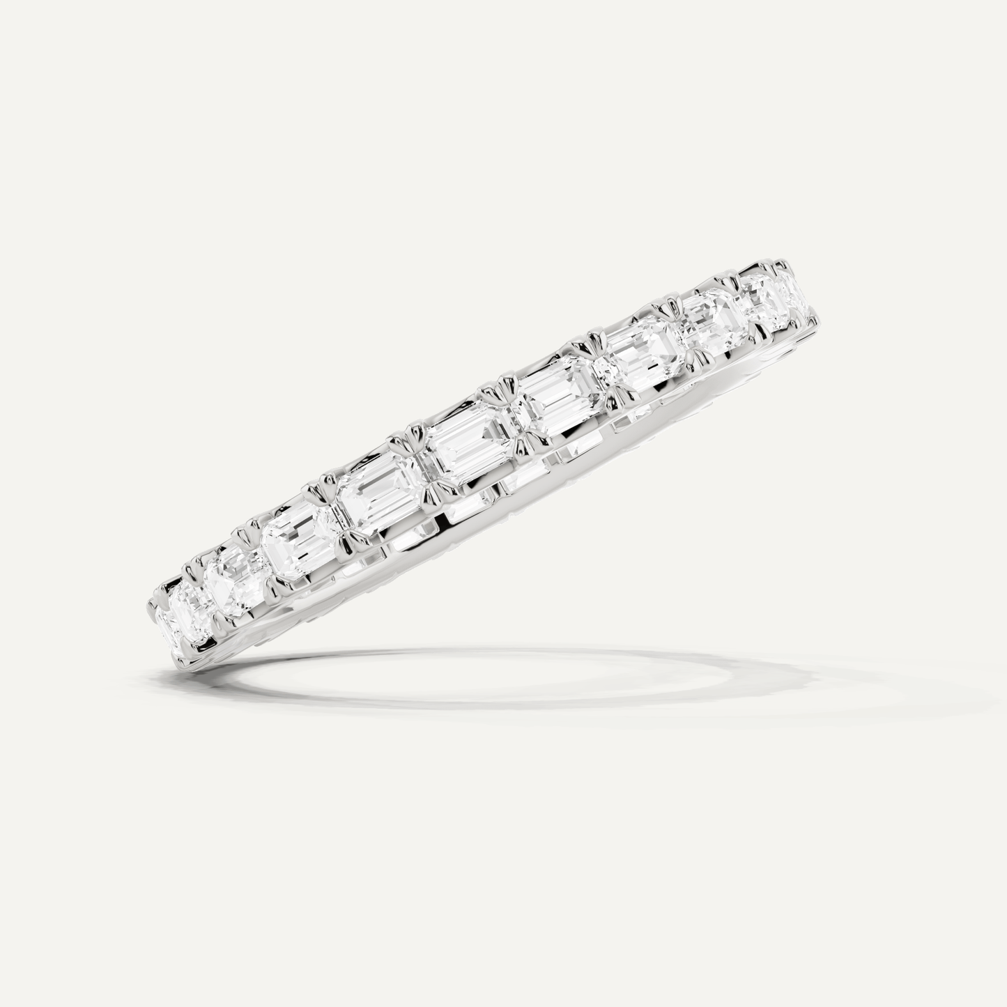 1 ctw Emerald Diamond East - West Eternity Band - Lotus Diamond