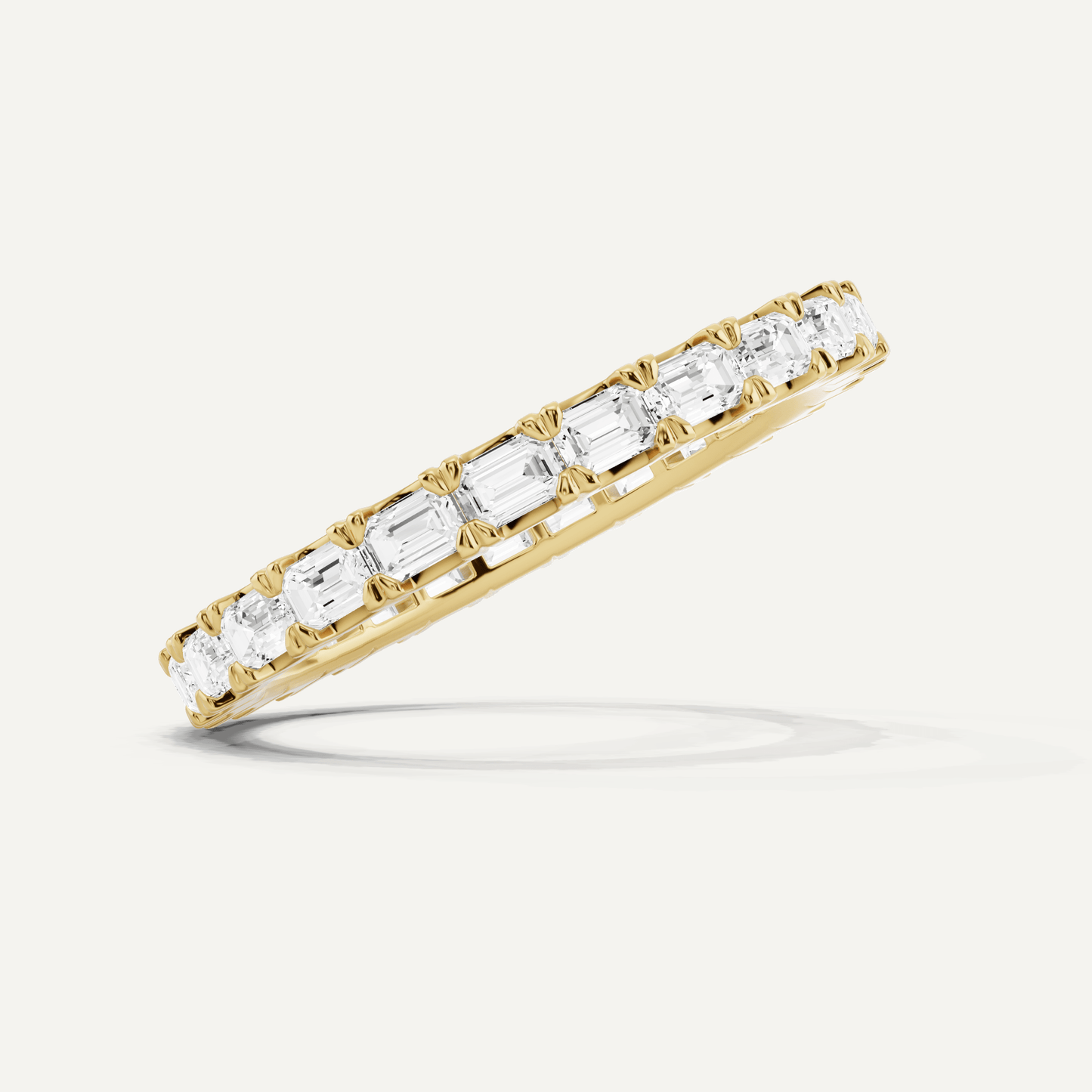 1 ctw Emerald Diamond East - West Eternity Band - Lotus Diamond