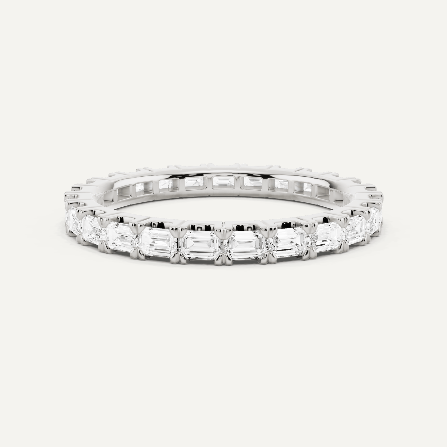 1 ctw Emerald Diamond East - West Eternity Band - Lotus Diamond