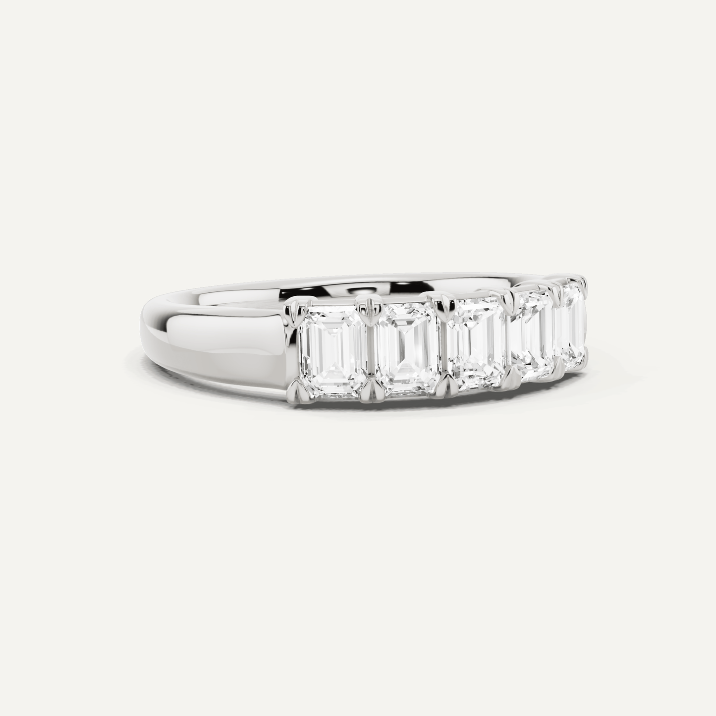 1 ctw Emerald Diamond Five Stone Anniversary Band - Lotus Diamond
