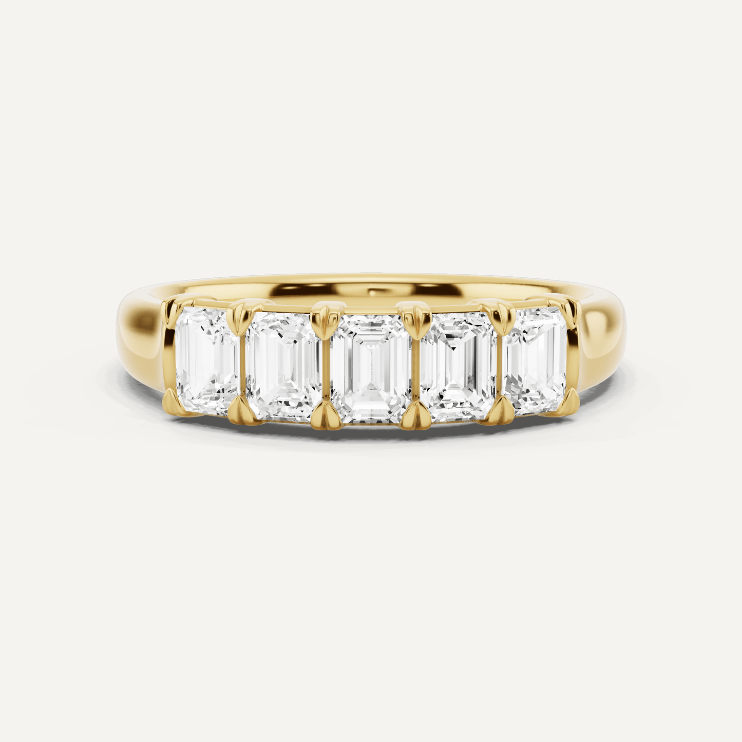 1 ctw Emerald Diamond Five Stone Anniversary Band - Lotus Diamond
