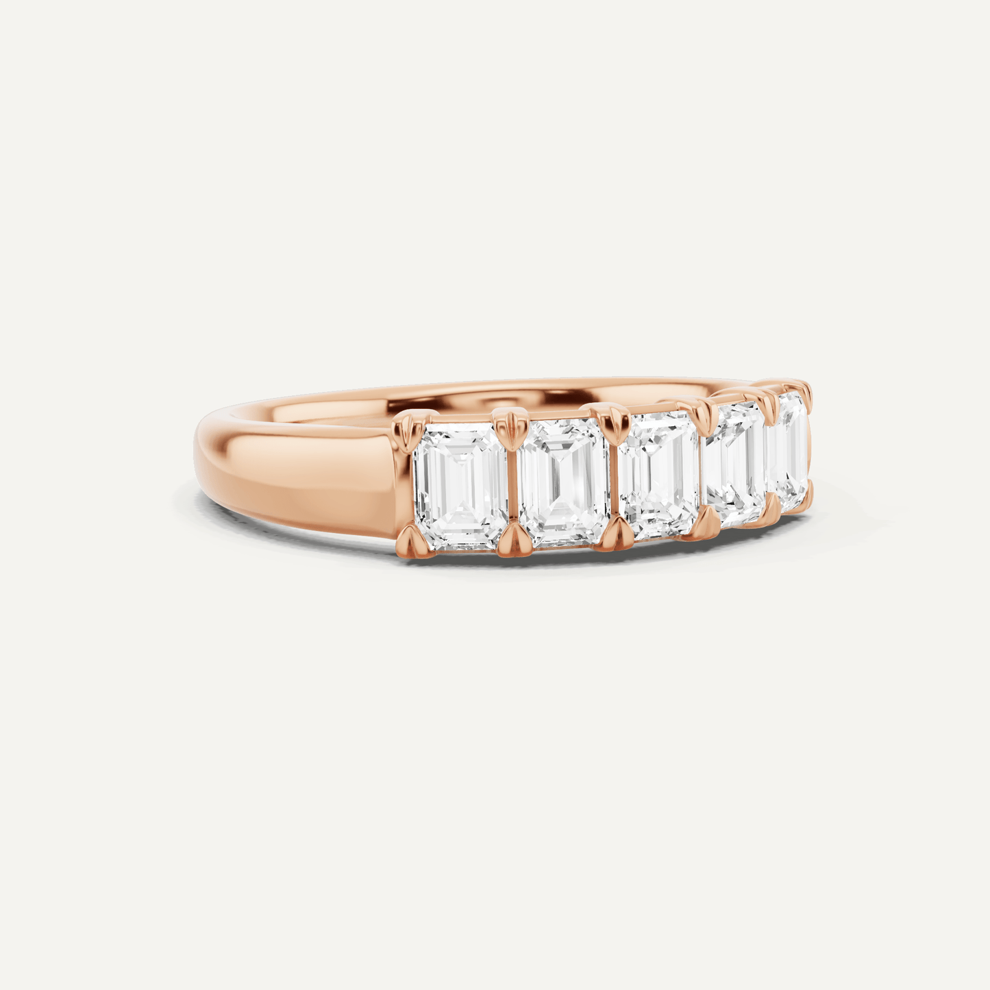 1 ctw Emerald Diamond Five Stone Anniversary Band - Lotus Diamond